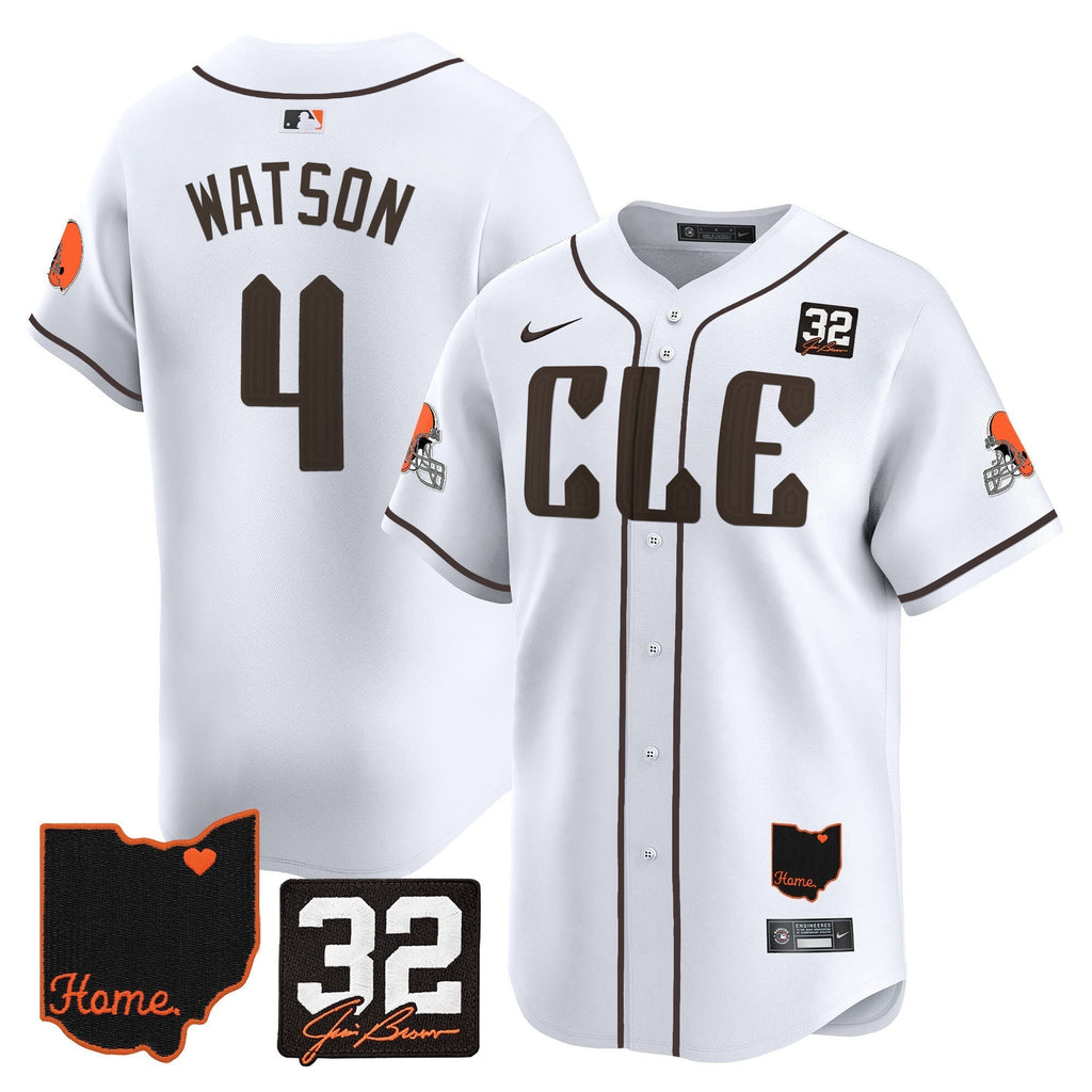 Browns #32 Jim Brown Memorial & Home Patch Vapor Premier Limited Men Jersey - All Stitched