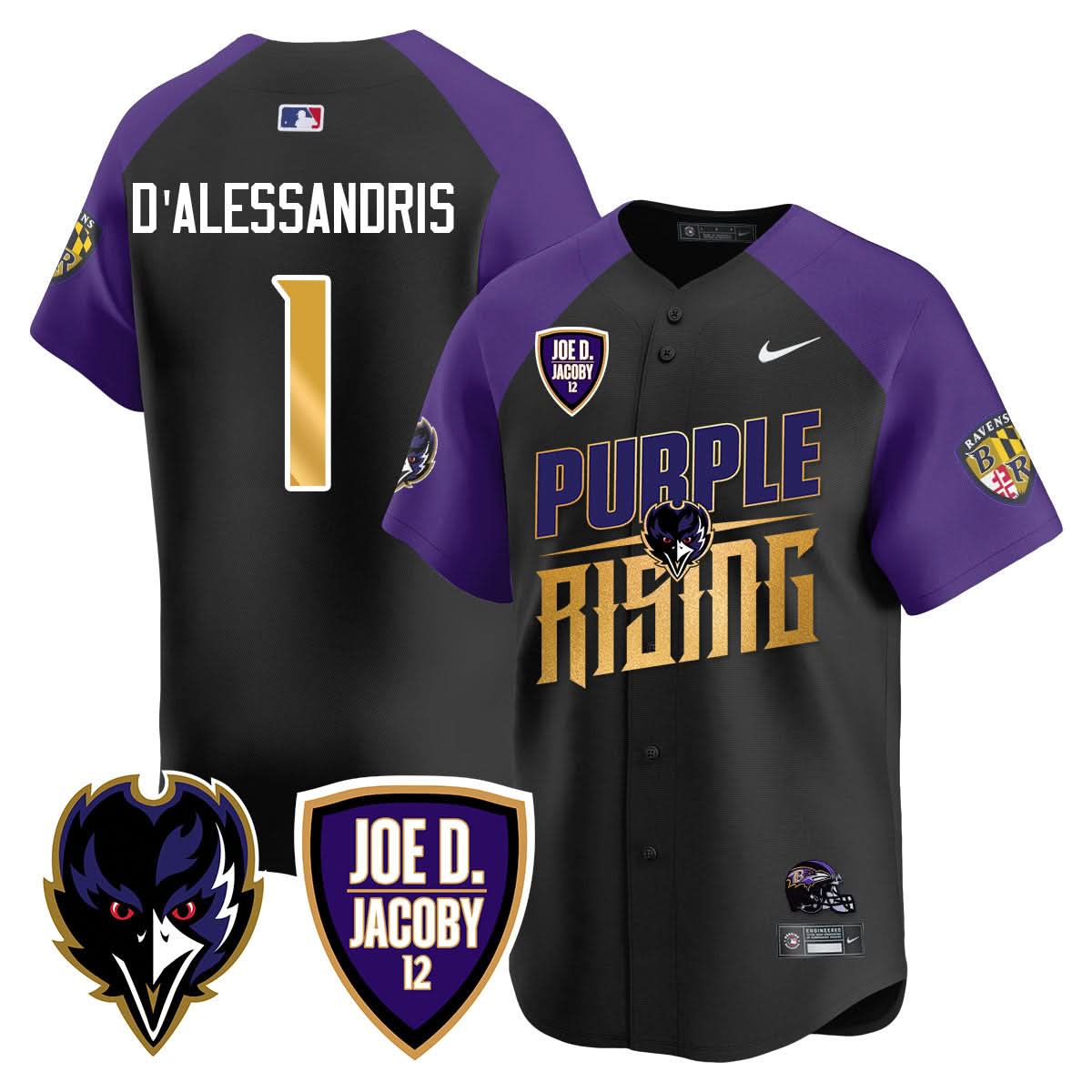Ravens Purple Rising 2024 Vapor Limited Baseball Men Jersey - All Stitched