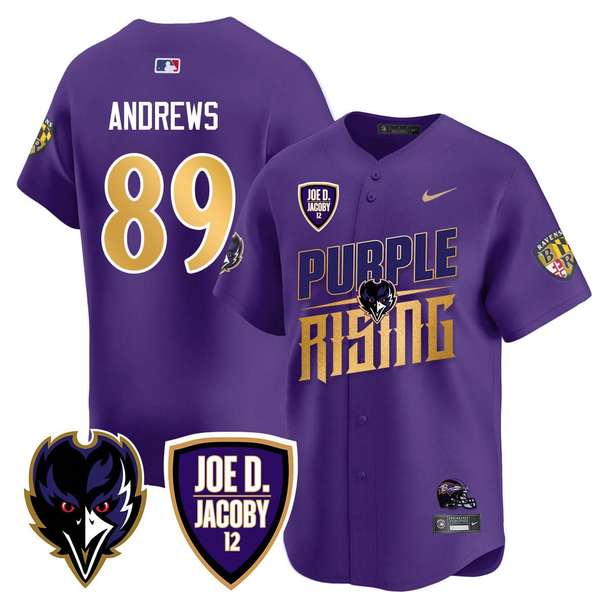 Ravens Purple Rising 2024 Vapor Limited Baseball Men Jersey - All Stitched