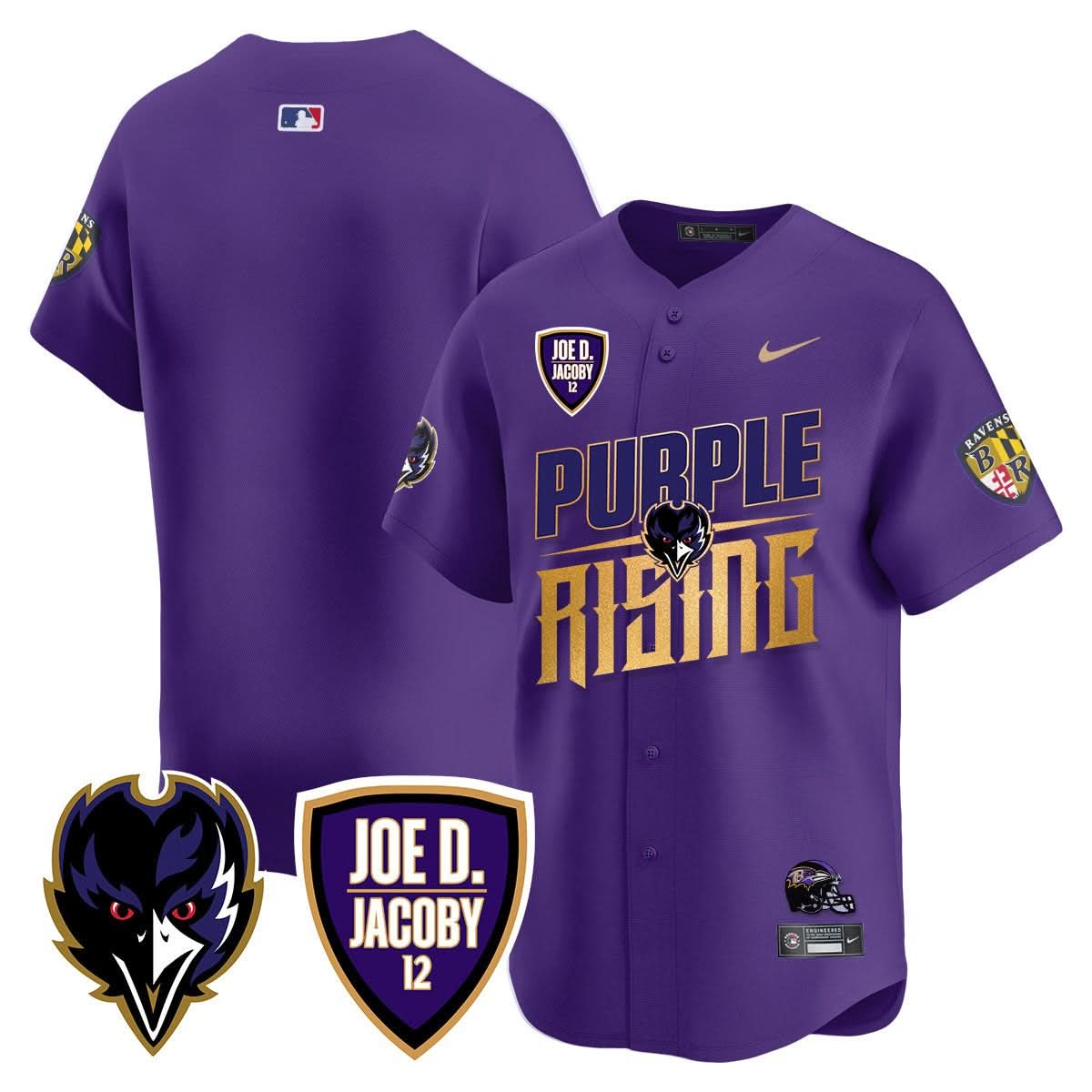 Ravens Purple Rising 2024 Vapor Limited Baseball Men Jersey - All Stitched