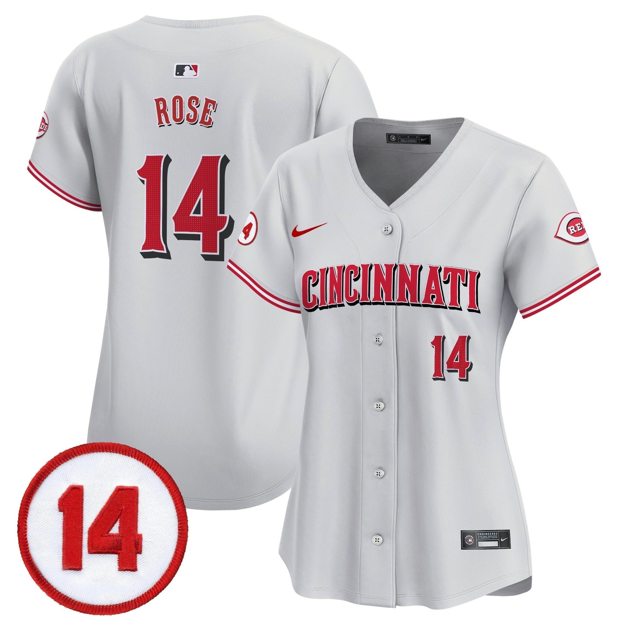 WoCincinnati Reds Pete Rose Patch Vapor Premier Limited Jersey - All Stitched