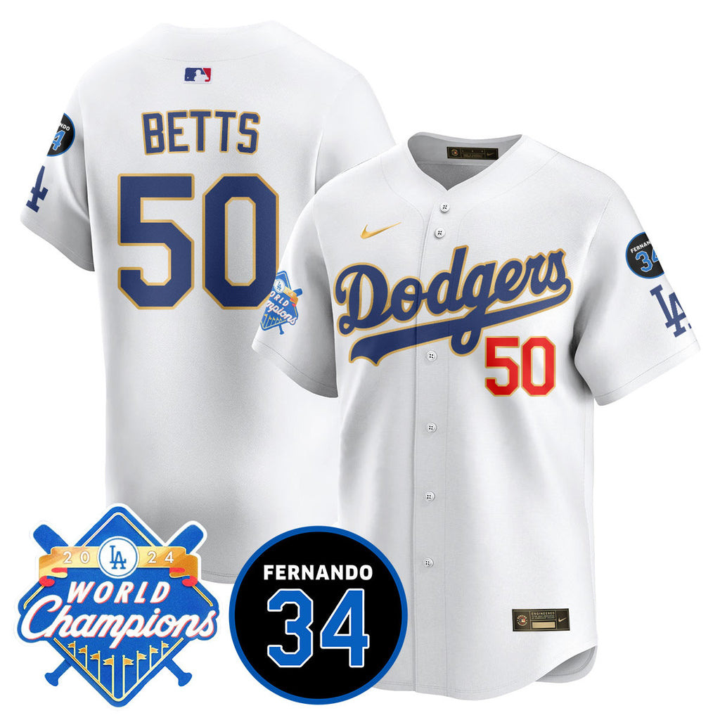Men's LA Dodgers - World Series Champions 2024/Fernando Valenzuela Memorial Jersey - All Stitched