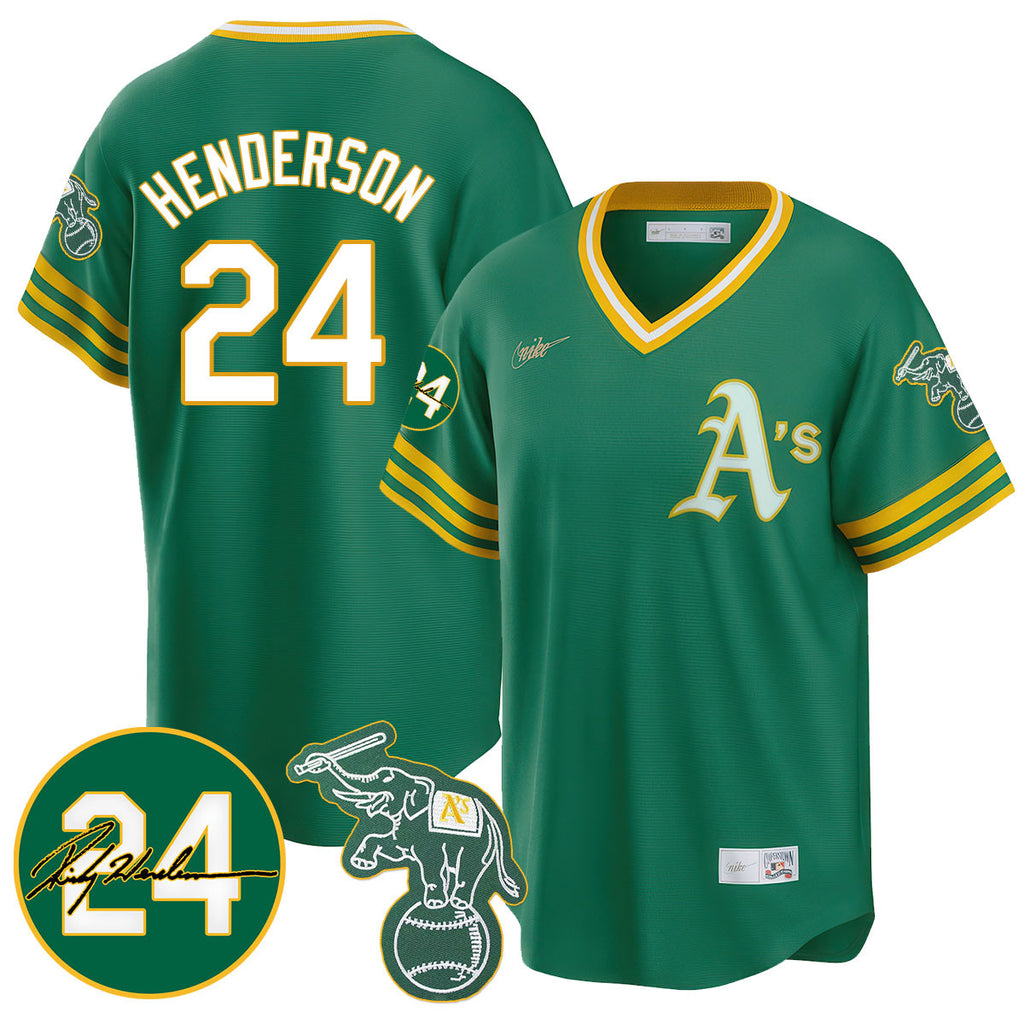 Men's Oakland Athletics 2024 Ricky Henderson Memorial Jersey - All Stitched