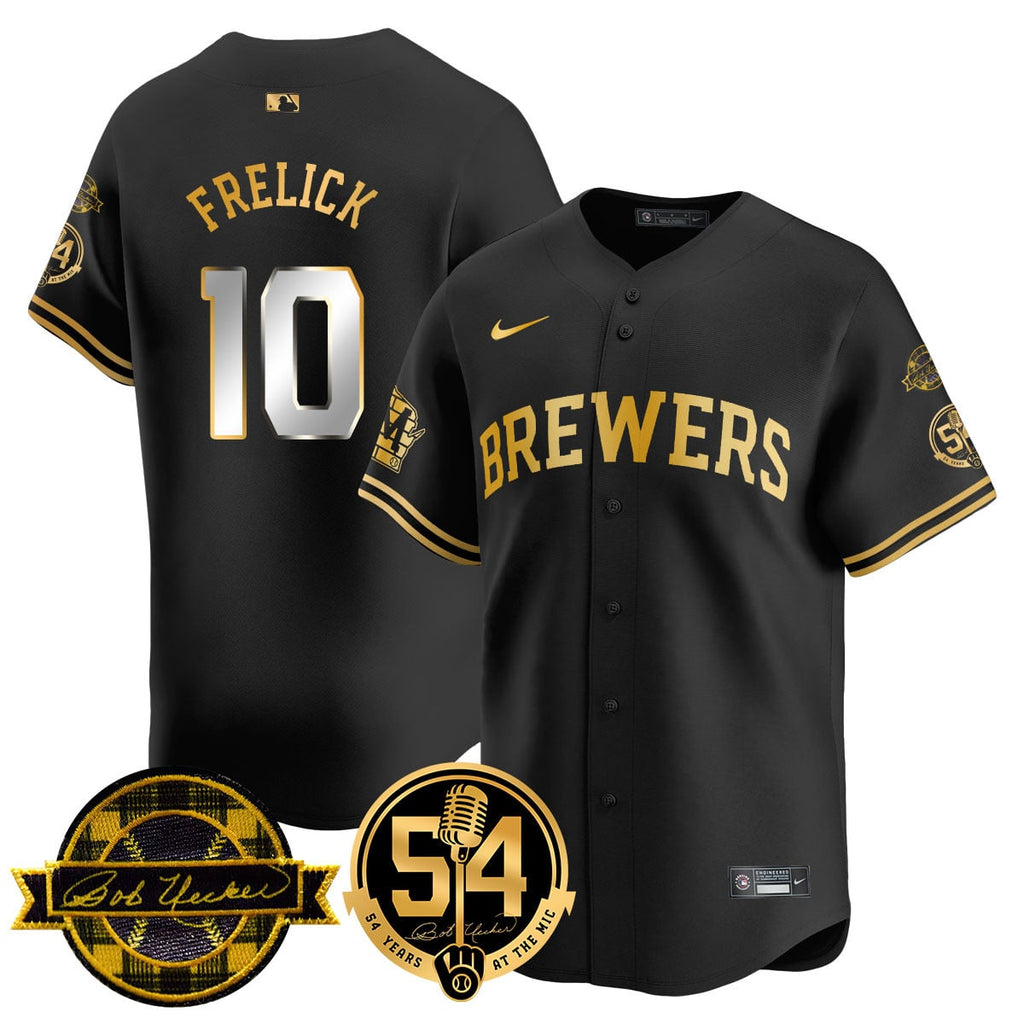 Men's Milwaukee Brewers Jersey - Bob Uecker, 54 Seasons for Brewers - All Stitched