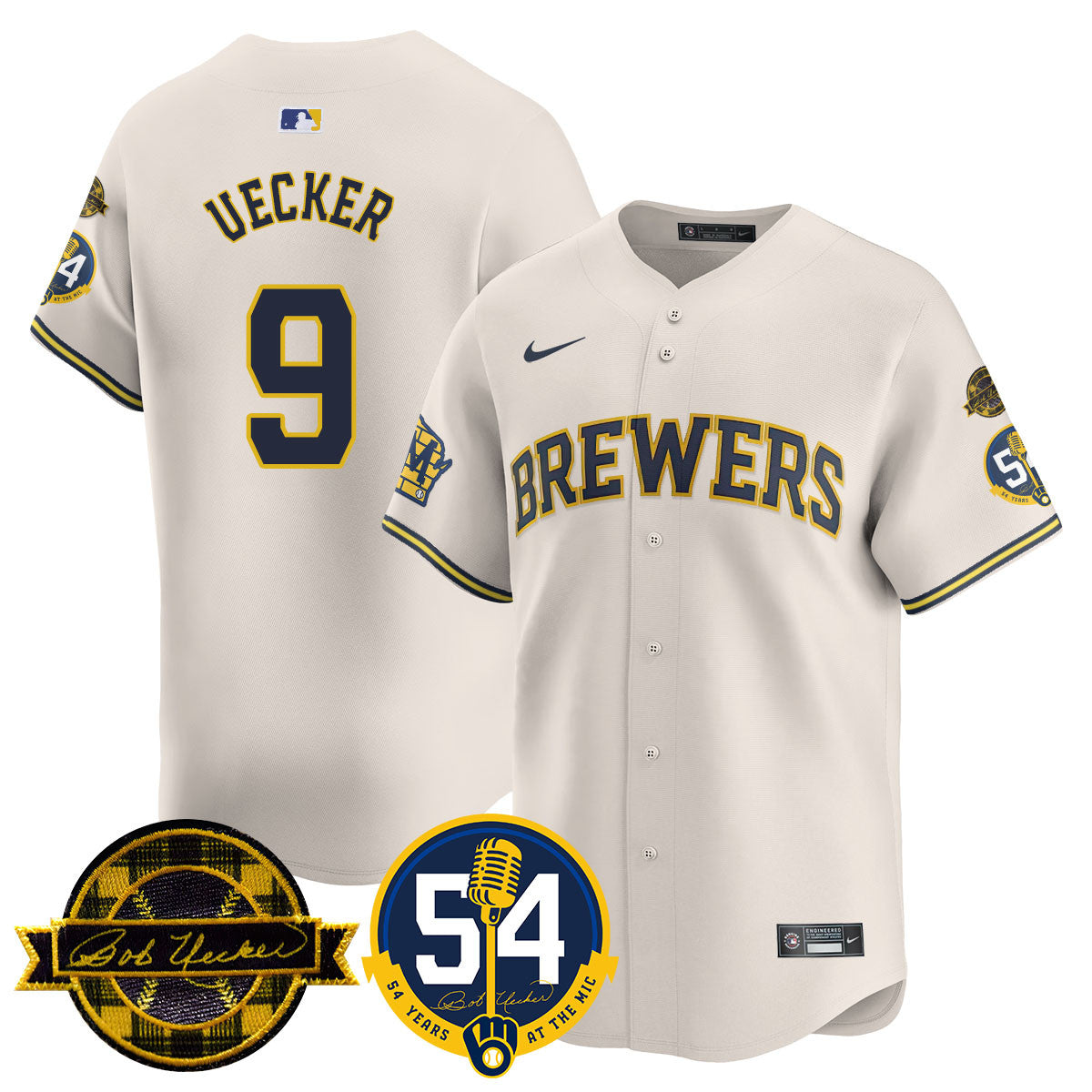 MIL Men Jersey - Bob Uecker, 54 Seasons for Brewers - All Stitched