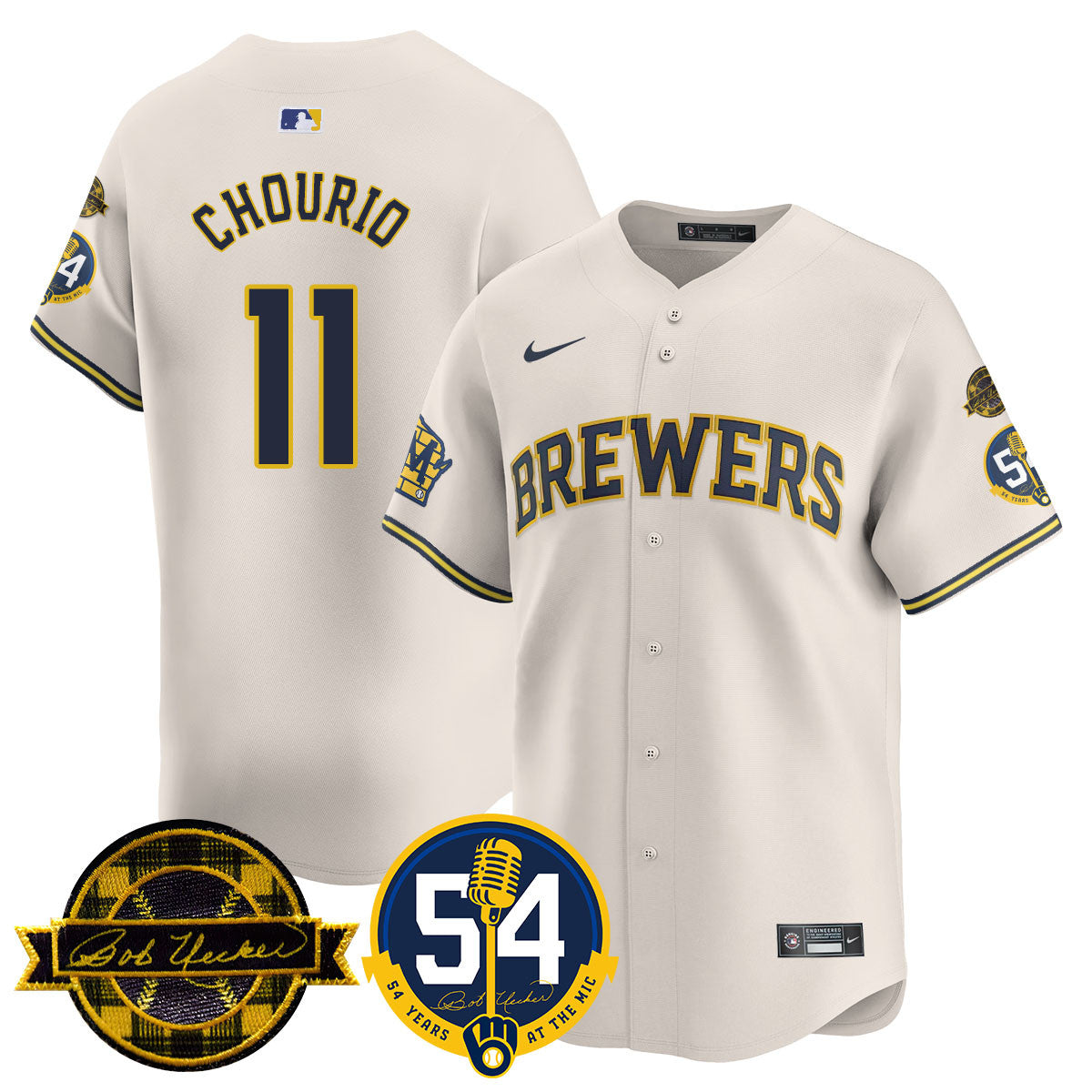 MIL Men Jersey - Bob Uecker, 54 Seasons for Brewers - All Stitched