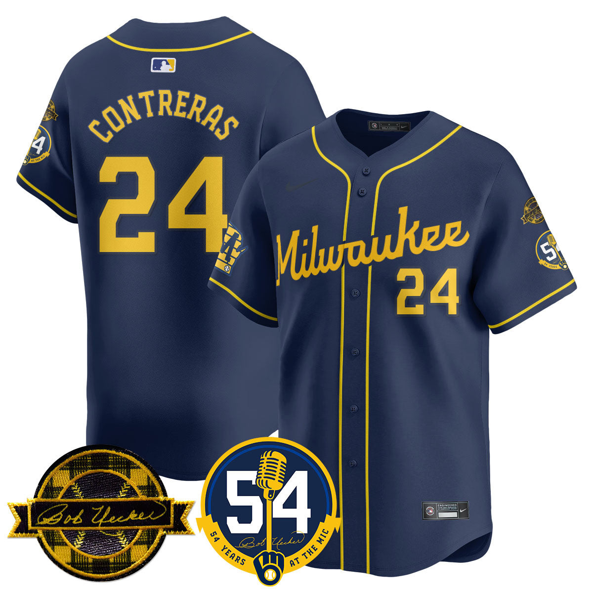 MIL Men Jersey - Bob Uecker, 54 Seasons for Brewers - All Stitched
