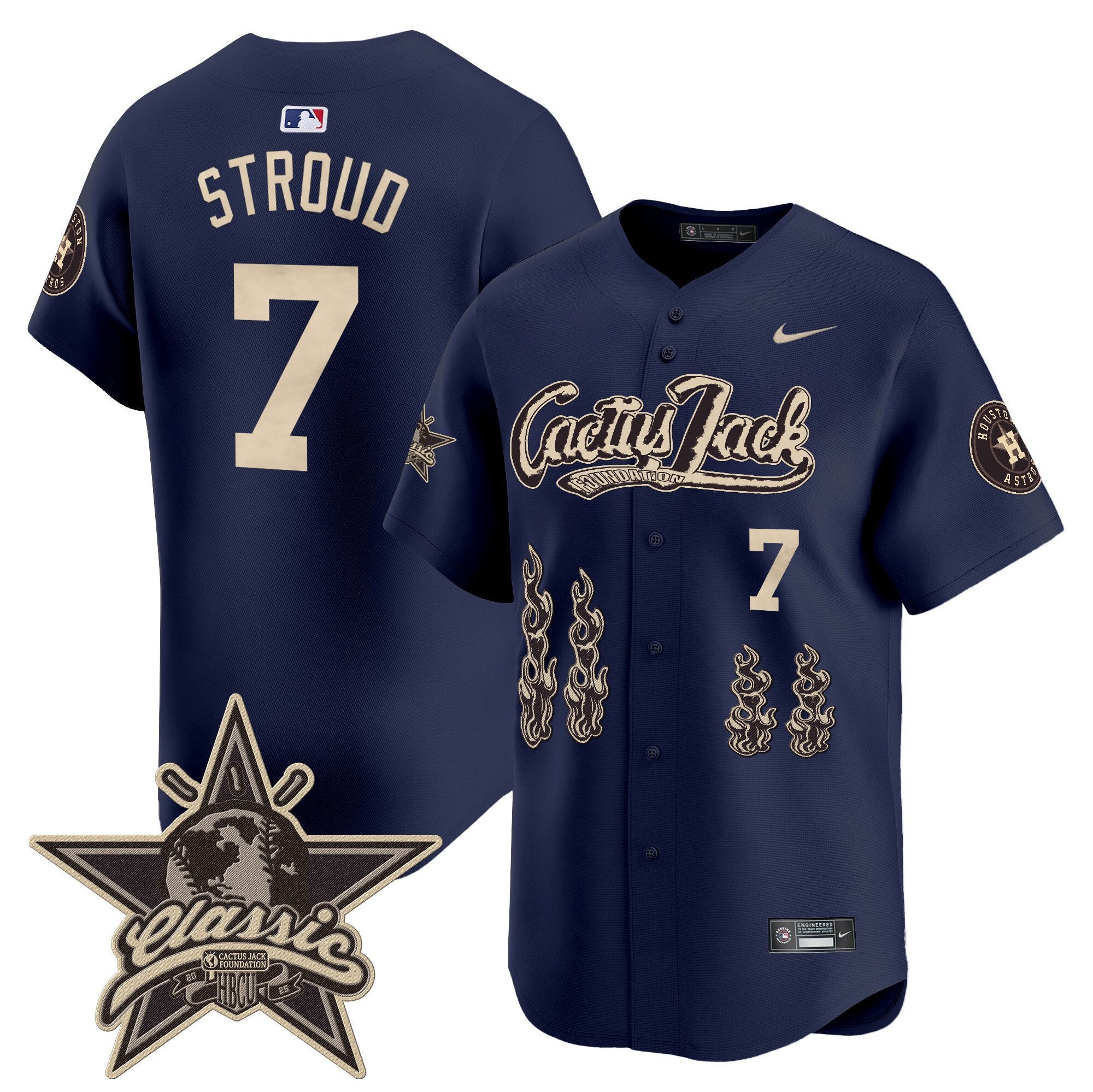 HOU Cactus Jack 2025 Vapor Premier Limited Jersey - All Stitched