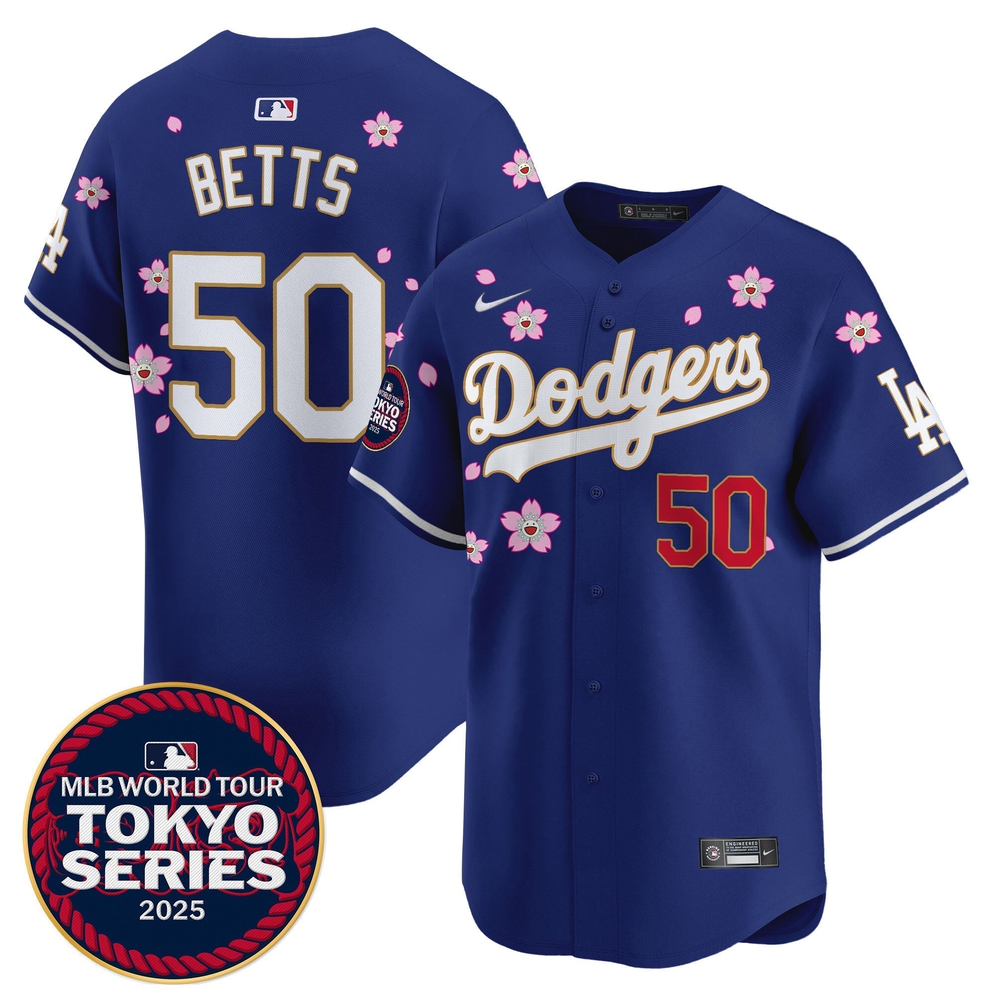 Dodgers Tokyo Series 2025 Gold Trim Vapor Premier Limited Jersey V2 - Stitched