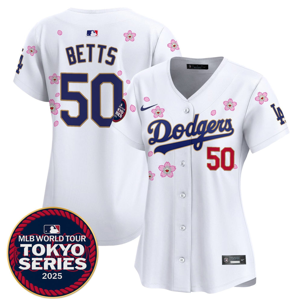 Women's Dodgers Tokyo Series 2025 Gold Trim Vapor Premier Limited Jersey - Stitched