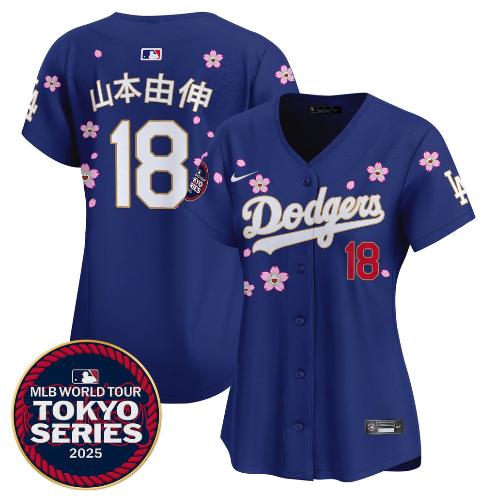 Women's Dodgers Tokyo Series 2025 Gold Trim Vapor Premier Limited Jersey - Stitched