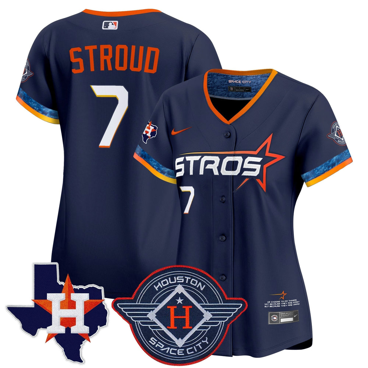 Women's HOU 2025 City Connect Texas Patch Vapor Premier Limited Jersey - All Stitched