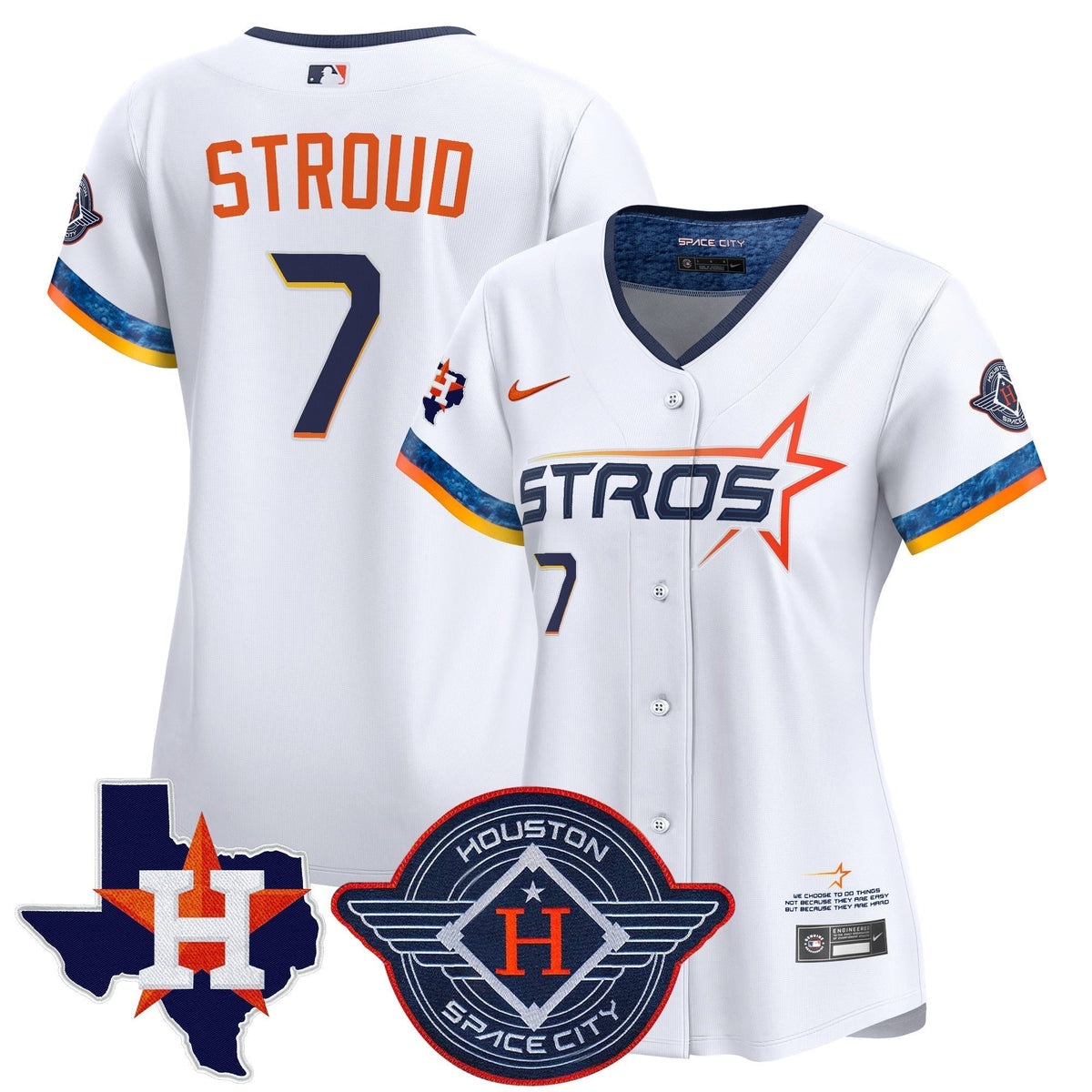 Women's HOU 2025 City Connect Texas Patch Vapor Premier Limited Jersey - All Stitched