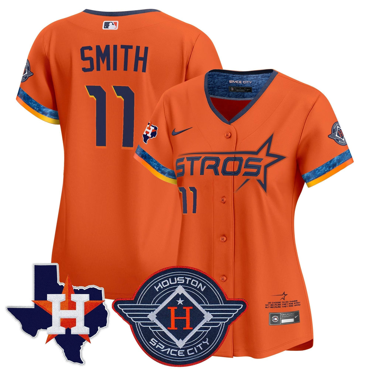 Women's HOU 2025 City Connect Texas Patch Vapor Premier Limited Jersey - All Stitched