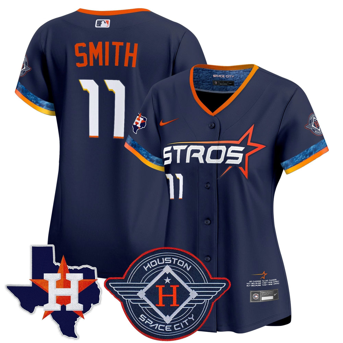 Women's HOU 2025 City Connect Texas Patch Vapor Premier Limited Jersey - All Stitched