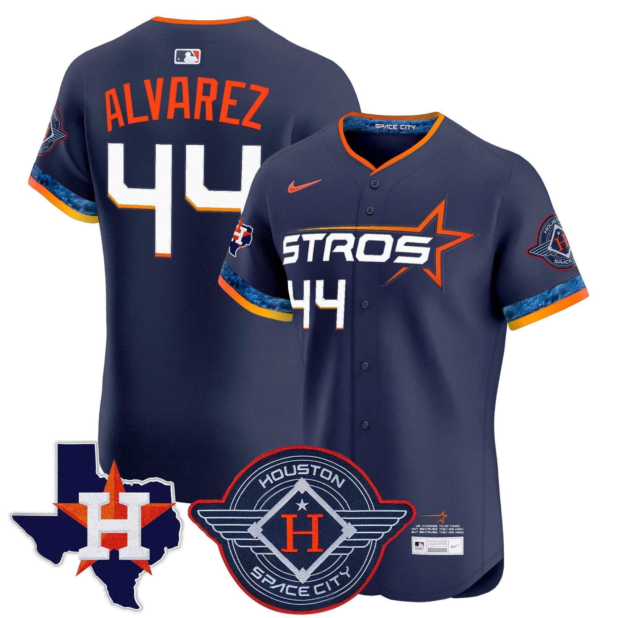 HOU 2025 City Connect Texas Patch Vapor Premier Elite Jersey - All Stitched