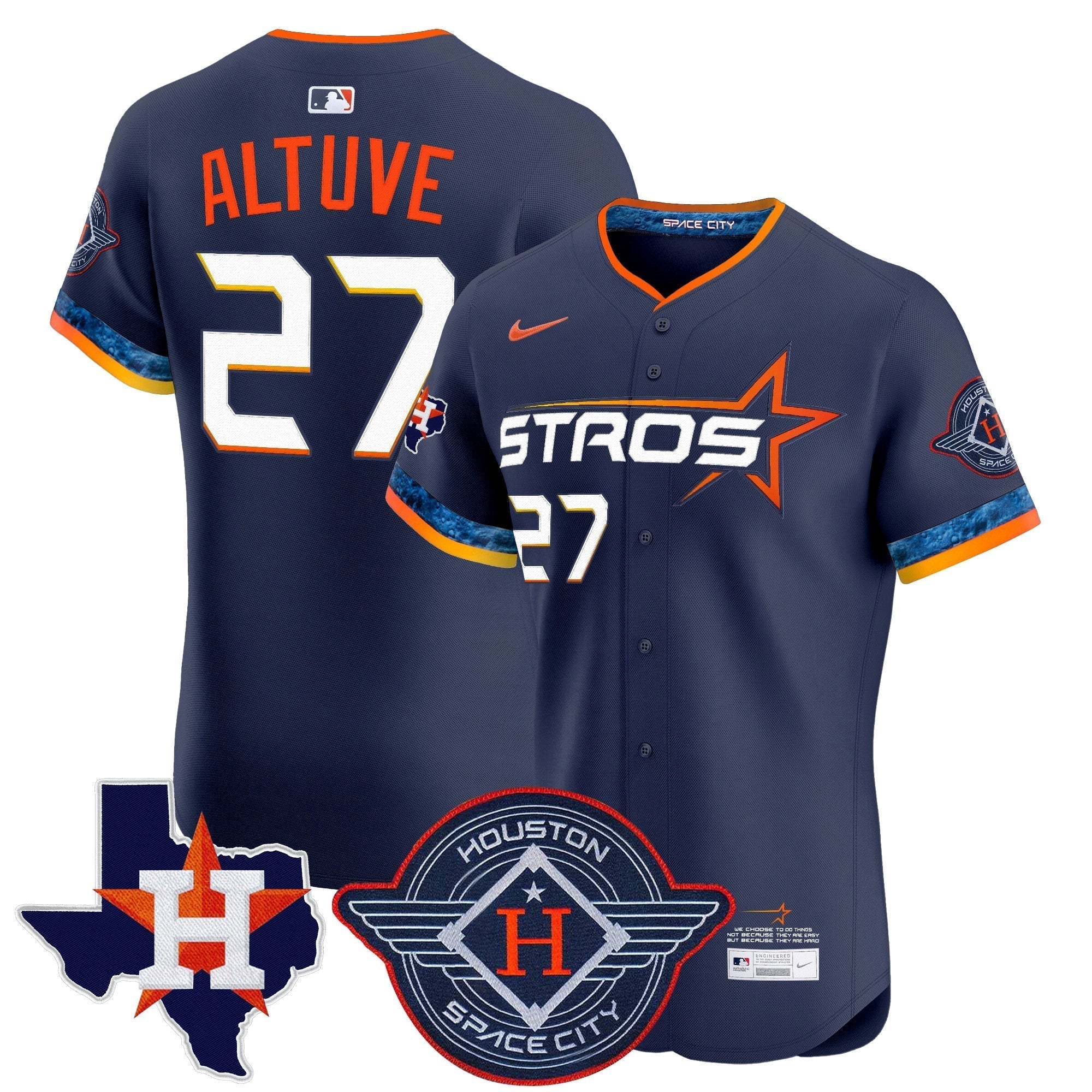 HOU 2025 City Connect Texas Patch Vapor Premier Elite Jersey - All Stitched