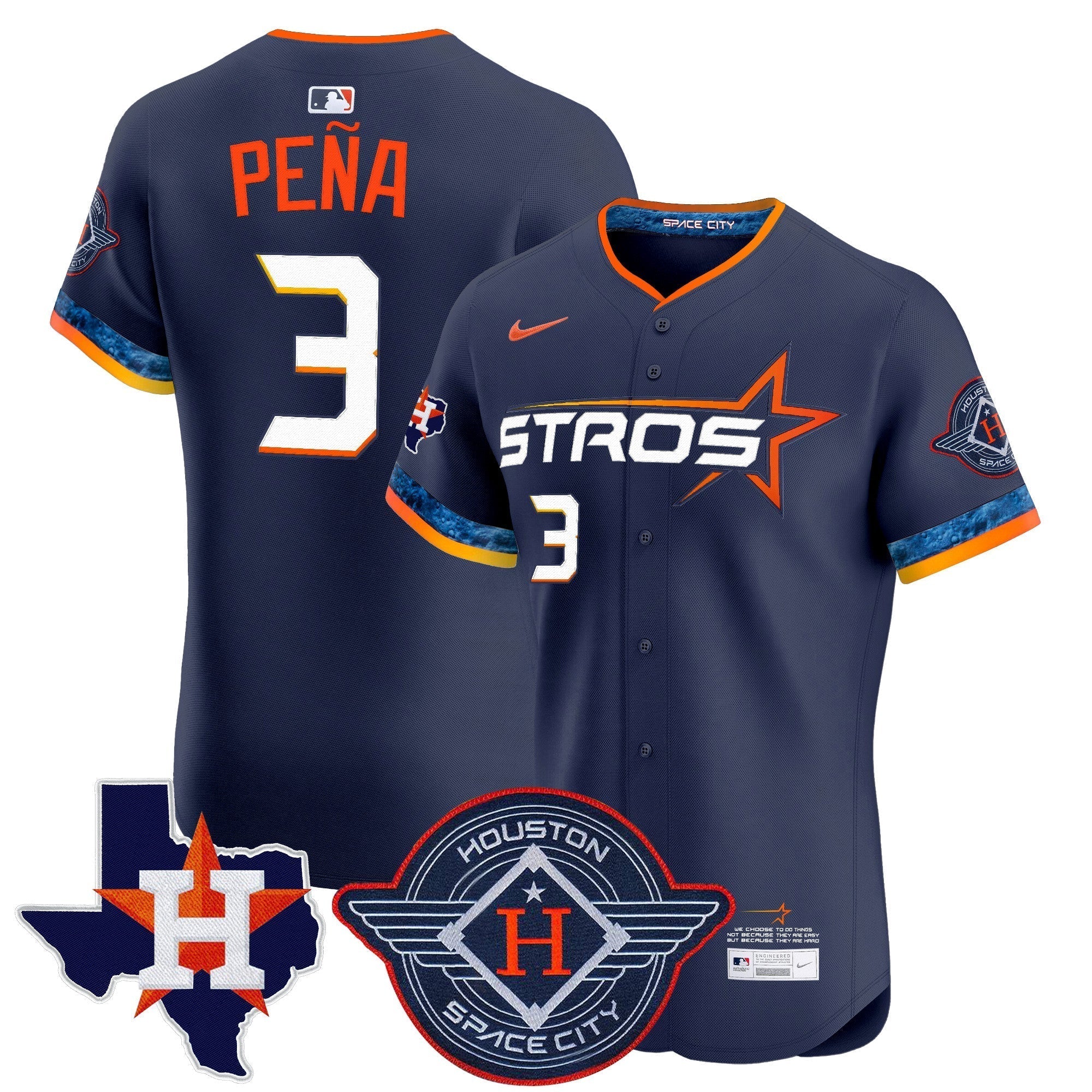 HOU 2025 City Connect Texas Patch Vapor Premier Elite Jersey - All Stitched