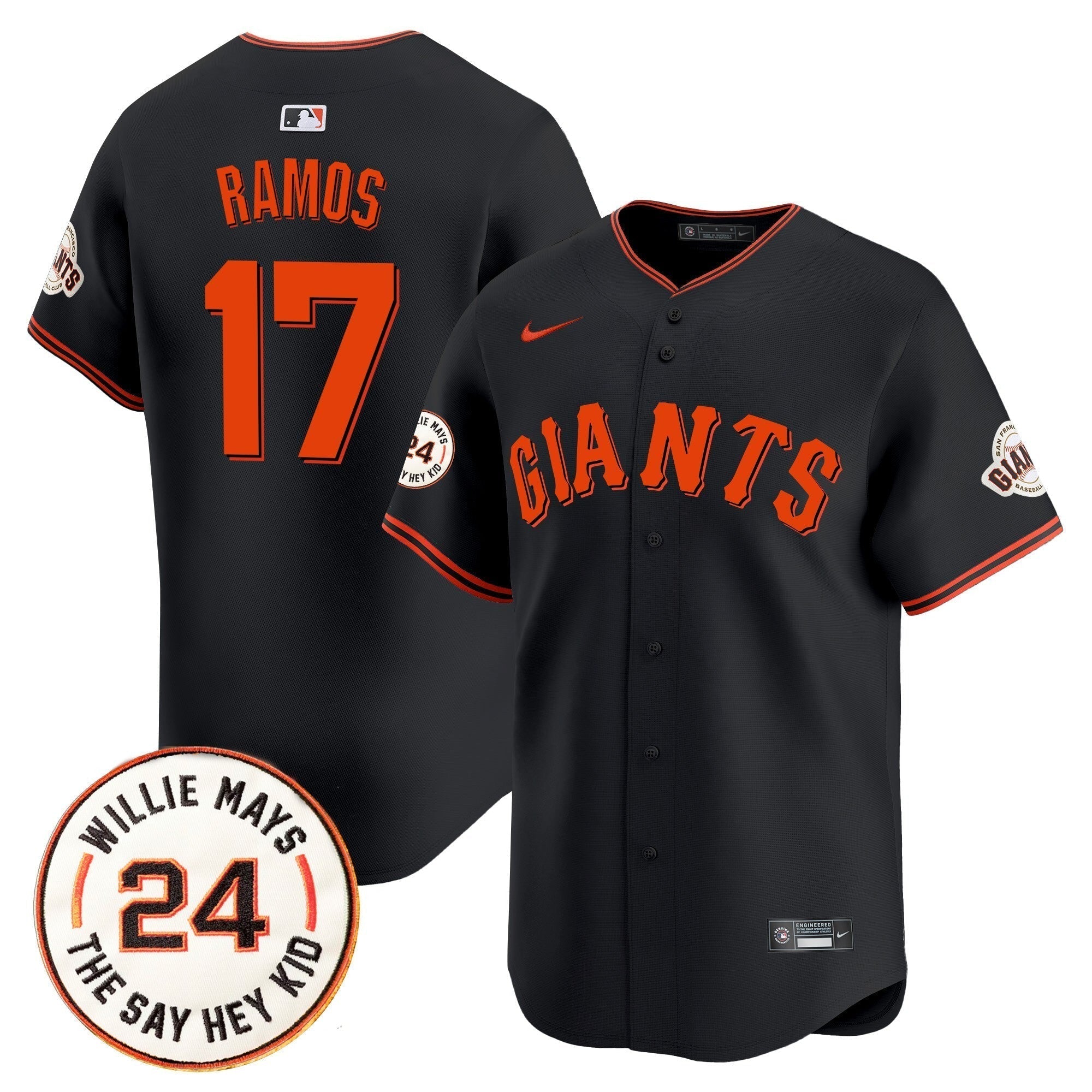 SF 2025 Willie Mays Patch Vapor Premier Limited Men Jersey - All Stitched