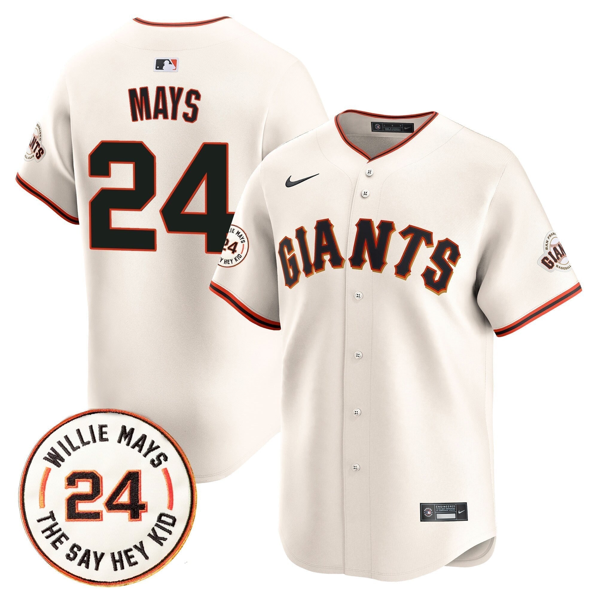 SF 2025 Willie Mays Patch Vapor Premier Limited Men Jersey - All Stitched
