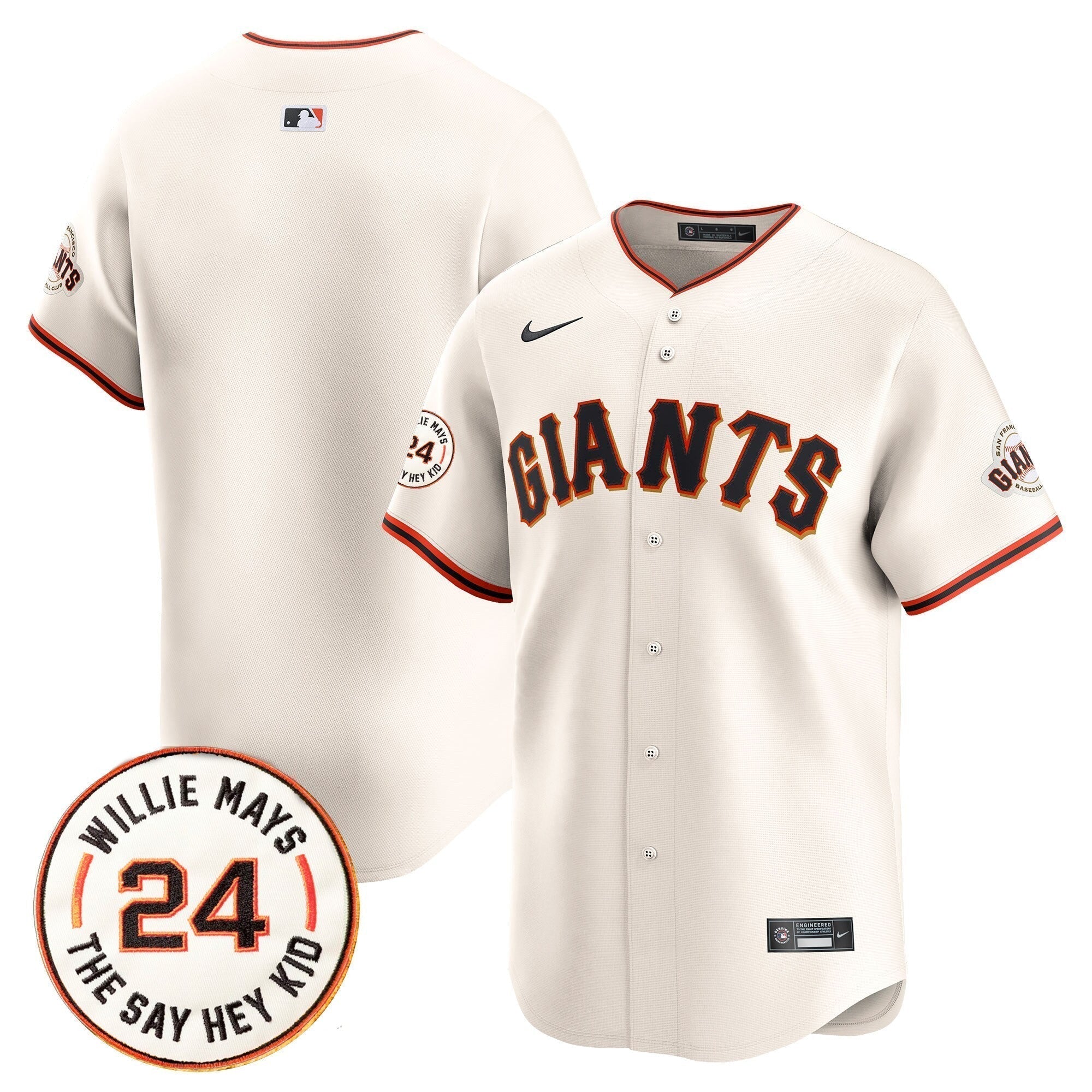 SF 2025 Willie Mays Patch Vapor Premier Limited Men Jersey - All Stitched