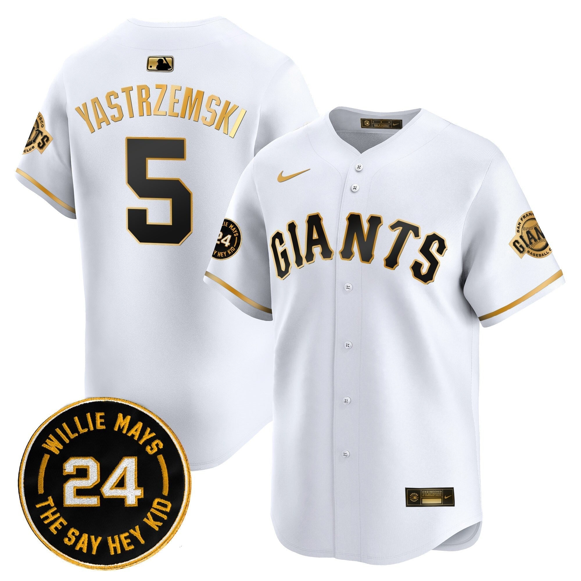 SF 2025 Willie Mays Patch Vapor Premier Limited Men Jersey - All Stitched