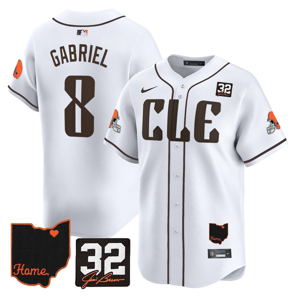 Browns #32 Jim Brown Memorial & Home Patch Vapor Premier Limited Men Jersey - All Stitched