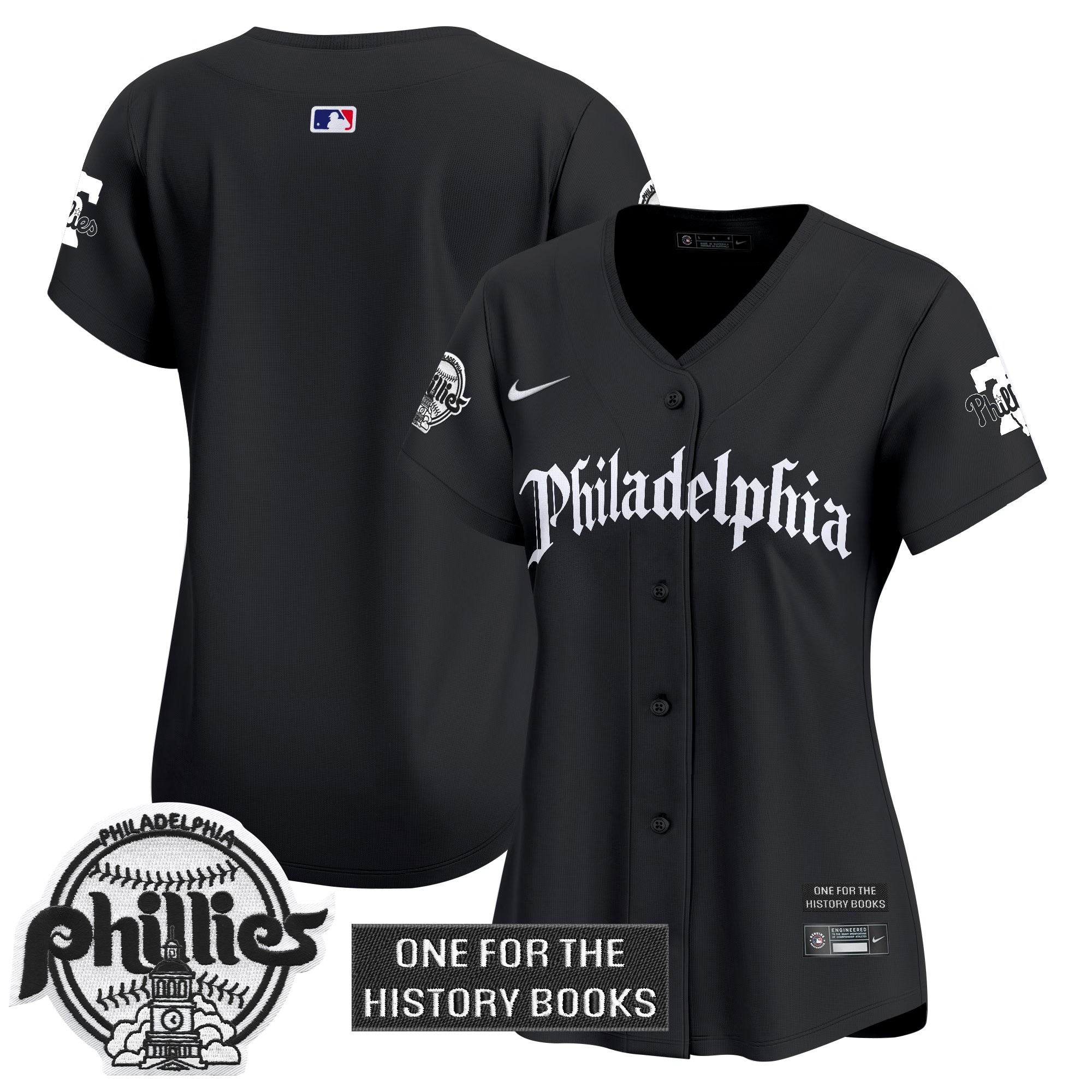 Women's Phillies 'Retro Newspaper Edition' Vapor Premier Limited Jersey - All Stitched