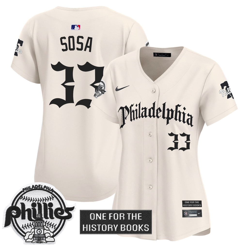 Women's Phillies 'Retro Newspaper Edition' Vapor Premier Limited Jersey - All Stitched