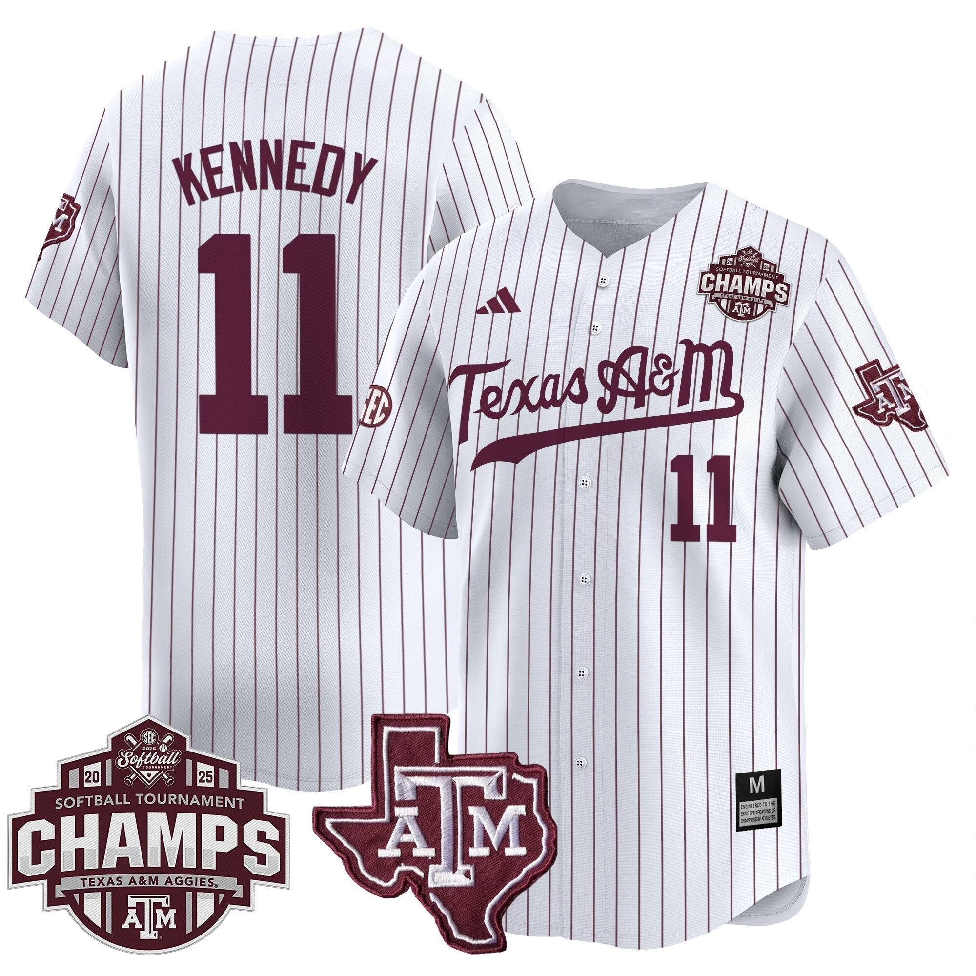 Size - T.A&M.A 2025 SEC Softball Conference Tournament Champions Patch Vapor Premier Limited Men Jersey - All Stitched