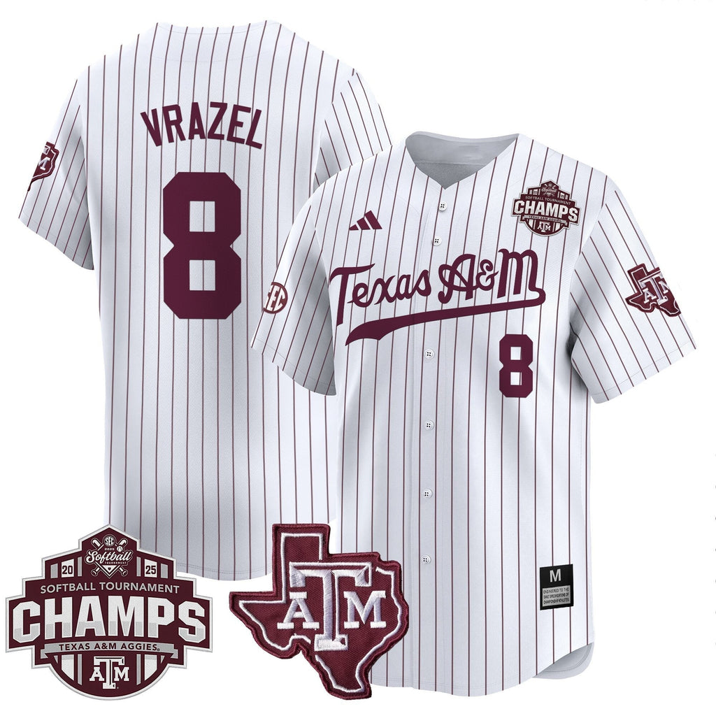 Size - T.A&M.A 2025 SEC Softball Conference Tournament Champions Patch Vapor Premier Limited Men Jersey - All Stitched