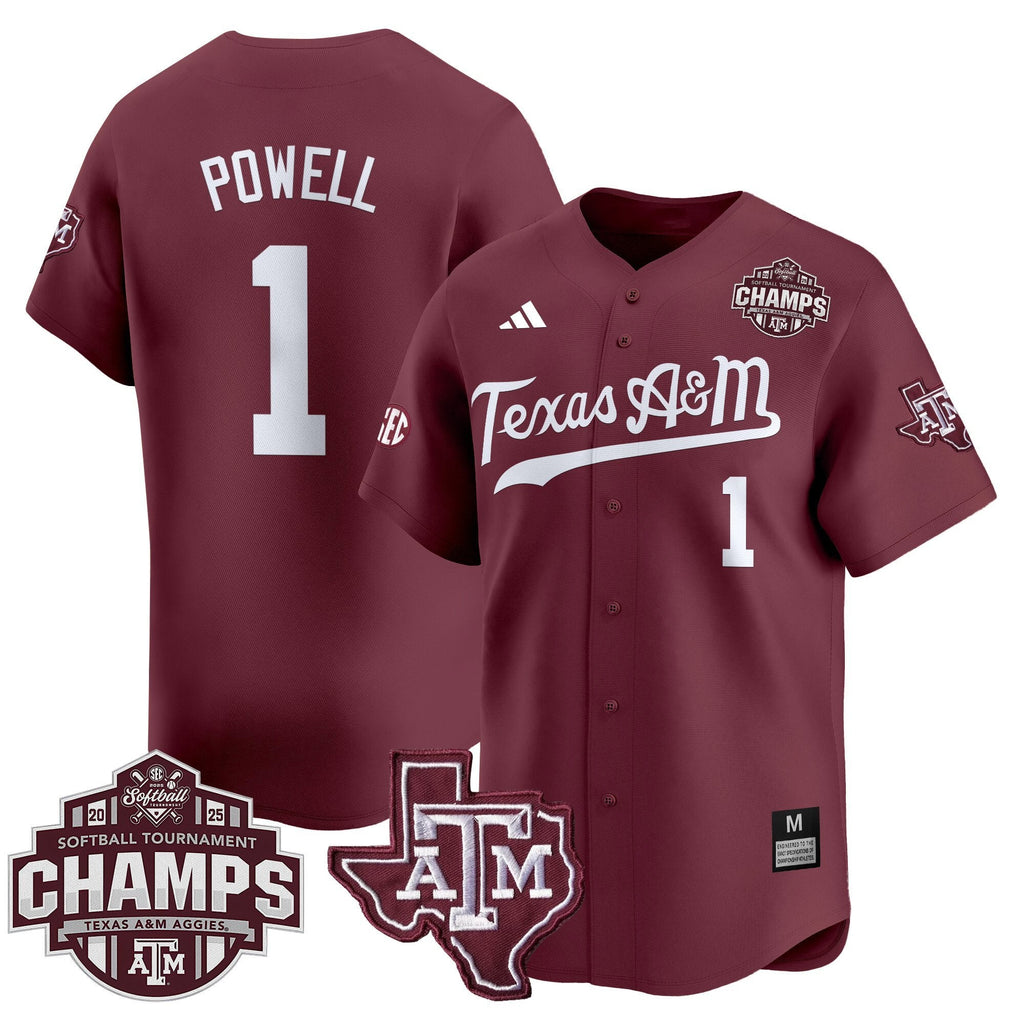 Size - T.A&M.A 2025 SEC Softball Conference Tournament Champions Patch Vapor Premier Limited Men Jersey - All Stitched