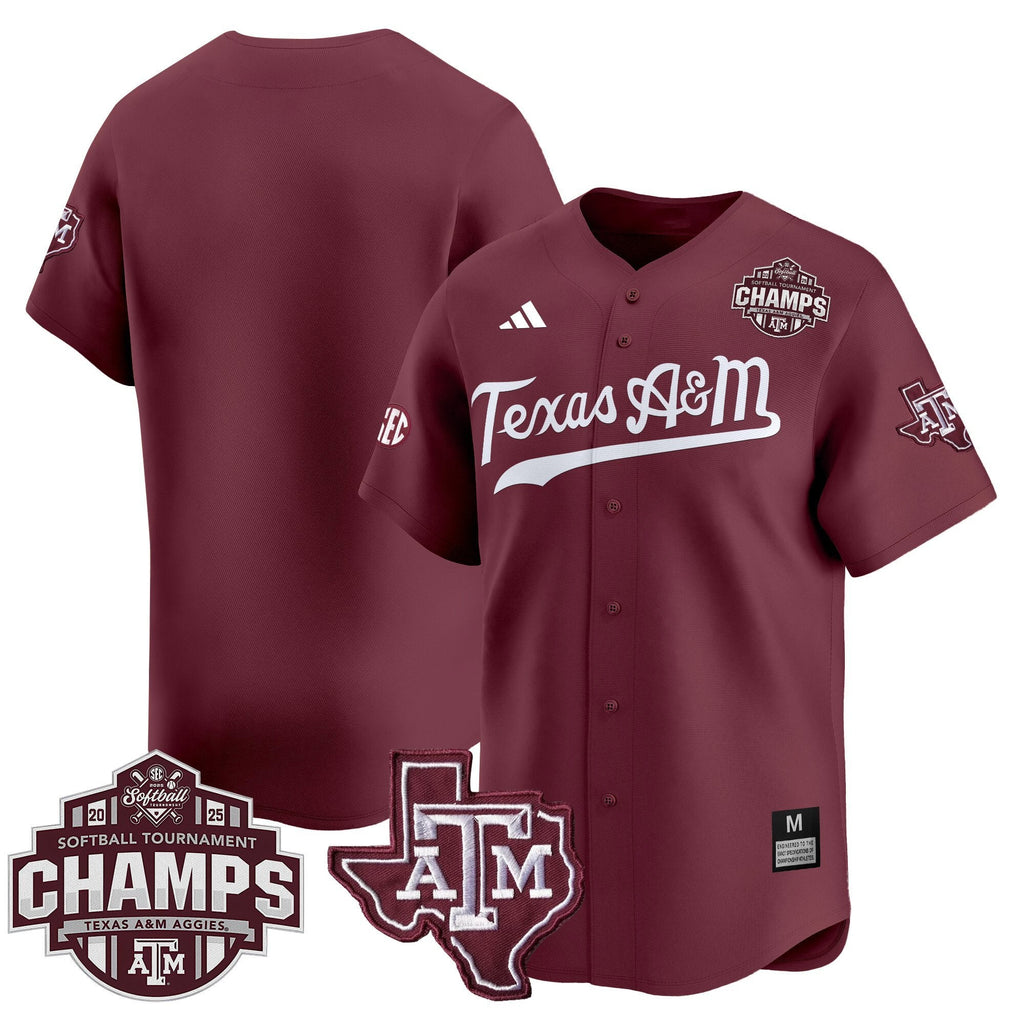 Size - T.A&M.A 2025 SEC Softball Conference Tournament Champions Patch Vapor Premier Limited Jersey - All Stitched