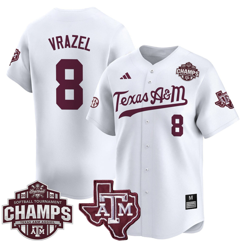 Size - T.A&M.A 2025 SEC Softball Conference Tournament Champions Patch Vapor Premier Limited Jersey - All Stitched