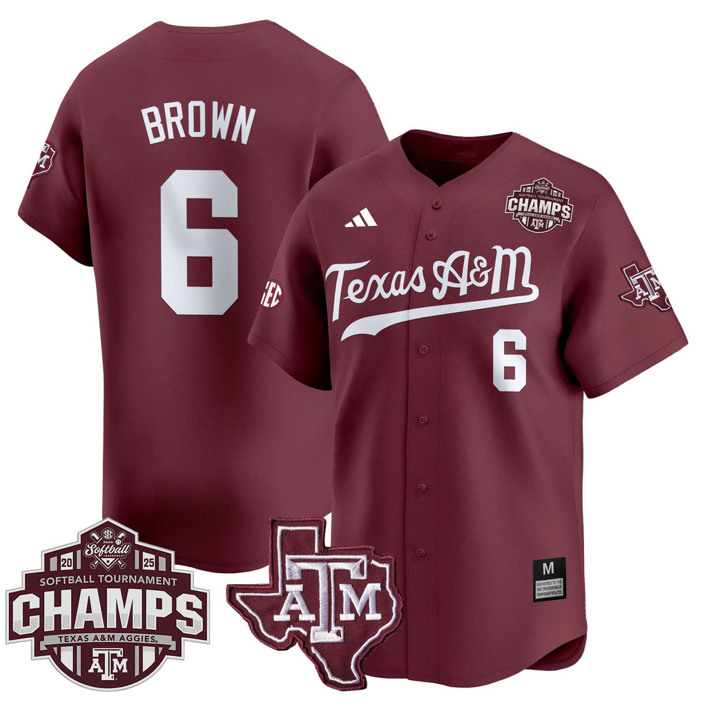 Size - T.A&M.A 2025 SEC Softball Conference Tournament Champions Patch Vapor Premier Limited Jersey - All Stitched