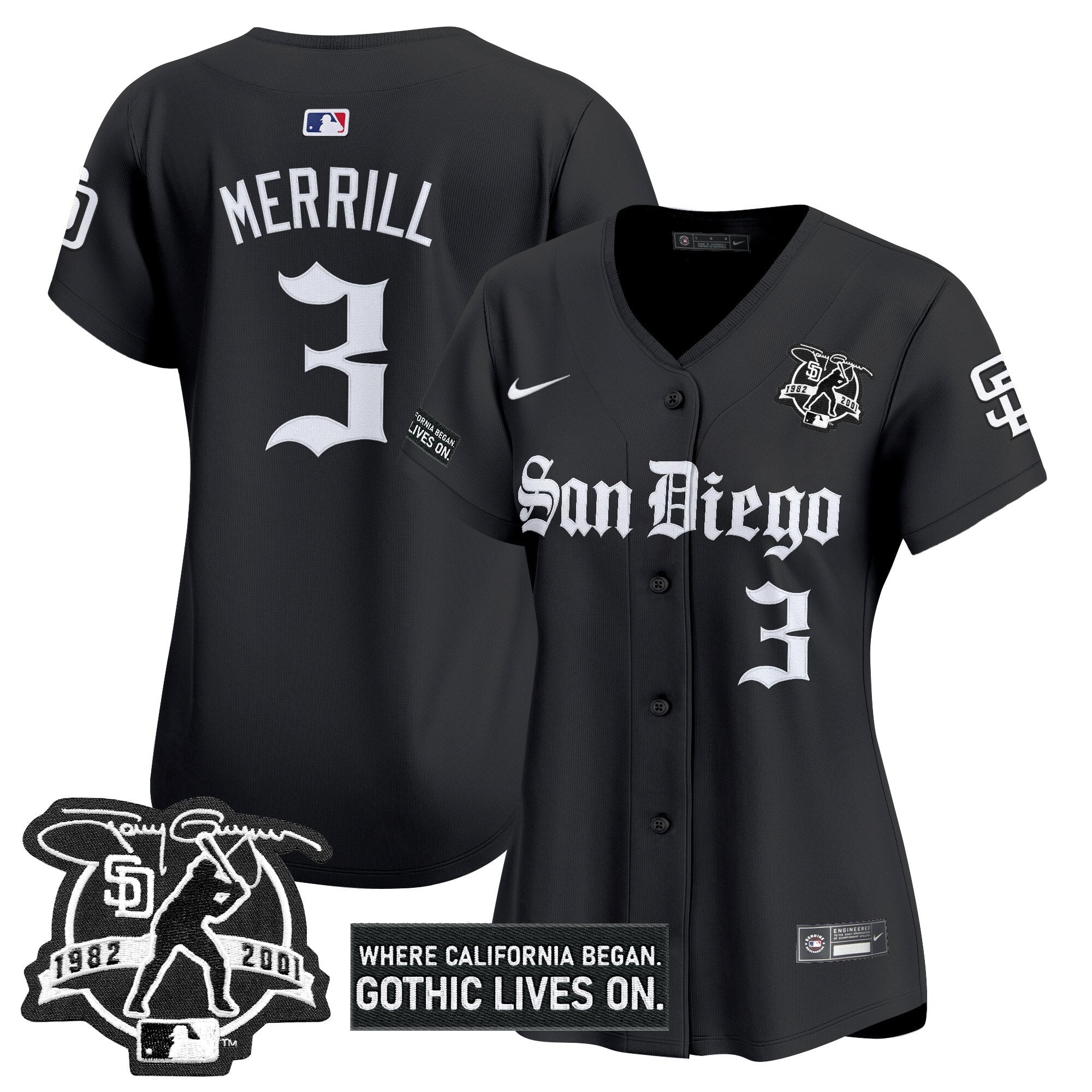 Women's SD 'Gothic Edition' Vapor Premier Limited Jersey - All Stitched
