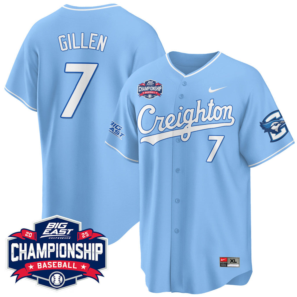 Creighton Bluejays Baseball 2025 Big East Baseball Tournament Champions Men Jersey - All Stitched