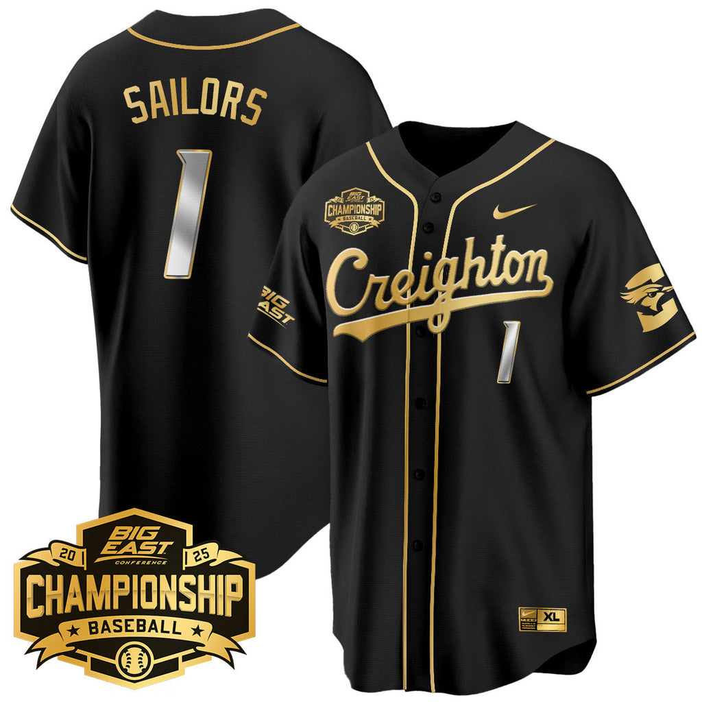 Creighton Bluejays Baseball 2025 Big East Baseball Tournament Champions Men Jersey - All Stitched