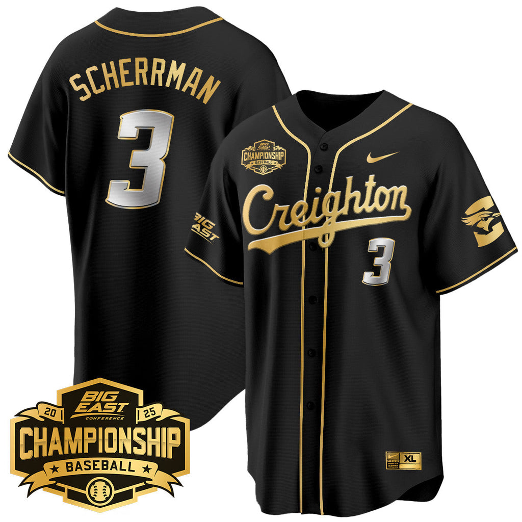 Creighton Bluejays Baseball 2025 Big East Baseball Tournament Champions Men Jersey - All Stitched