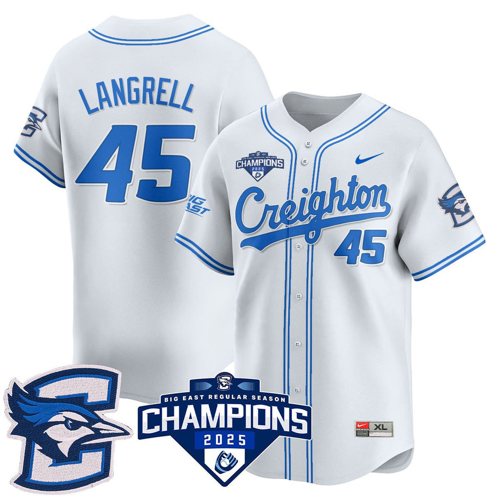 Creighton Bluejays Baseball 2025 Big East Baseball Tournament Champions Jersey N1 - All Stitched
