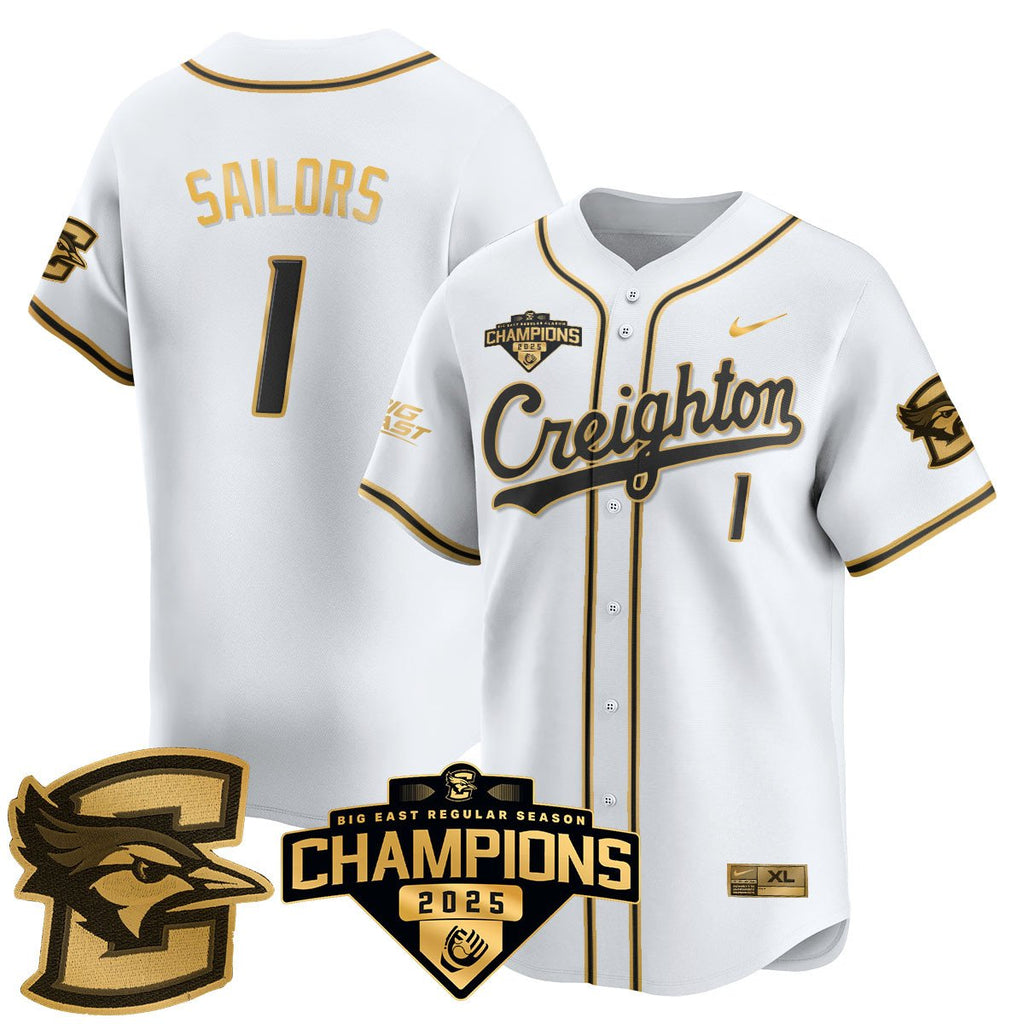Creighton Bluejays Baseball 2025 Big East Baseball Tournament Champions Jersey N1 - All Stitched