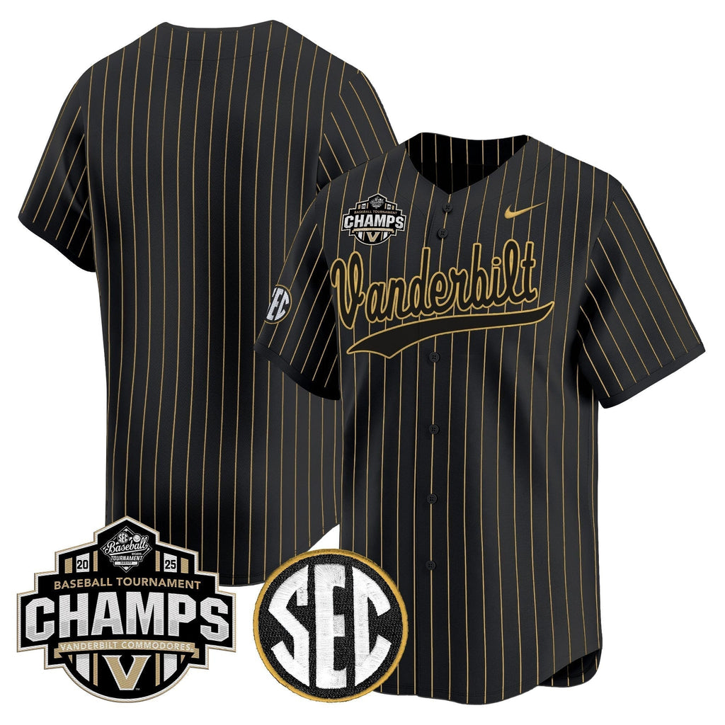 Vanderbilt Commodores 2025 SEC Conference Tournament Champions Vapor Premier Limited Jersey - All Stitched