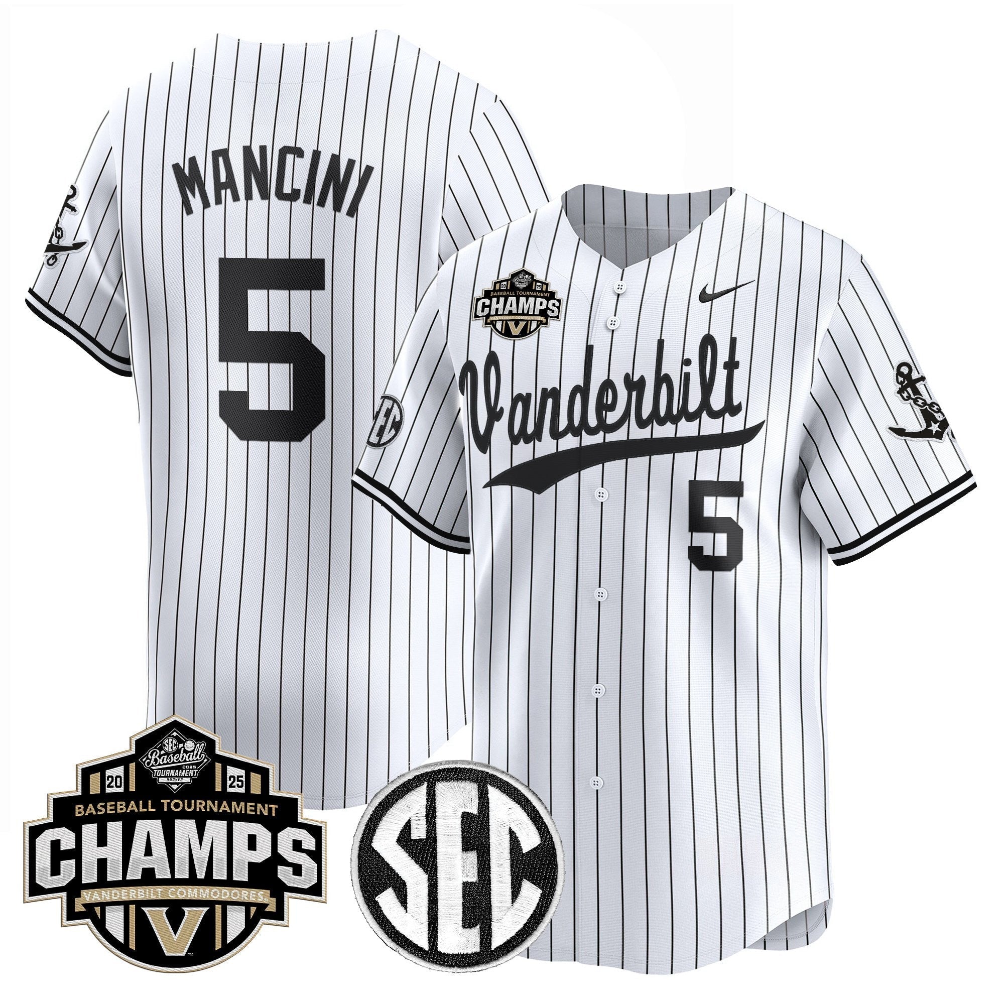 Vanderbilt Commodores 2025 SEC Conference Tournament Champions Vapor Premier Limited Jersey - All Stitched