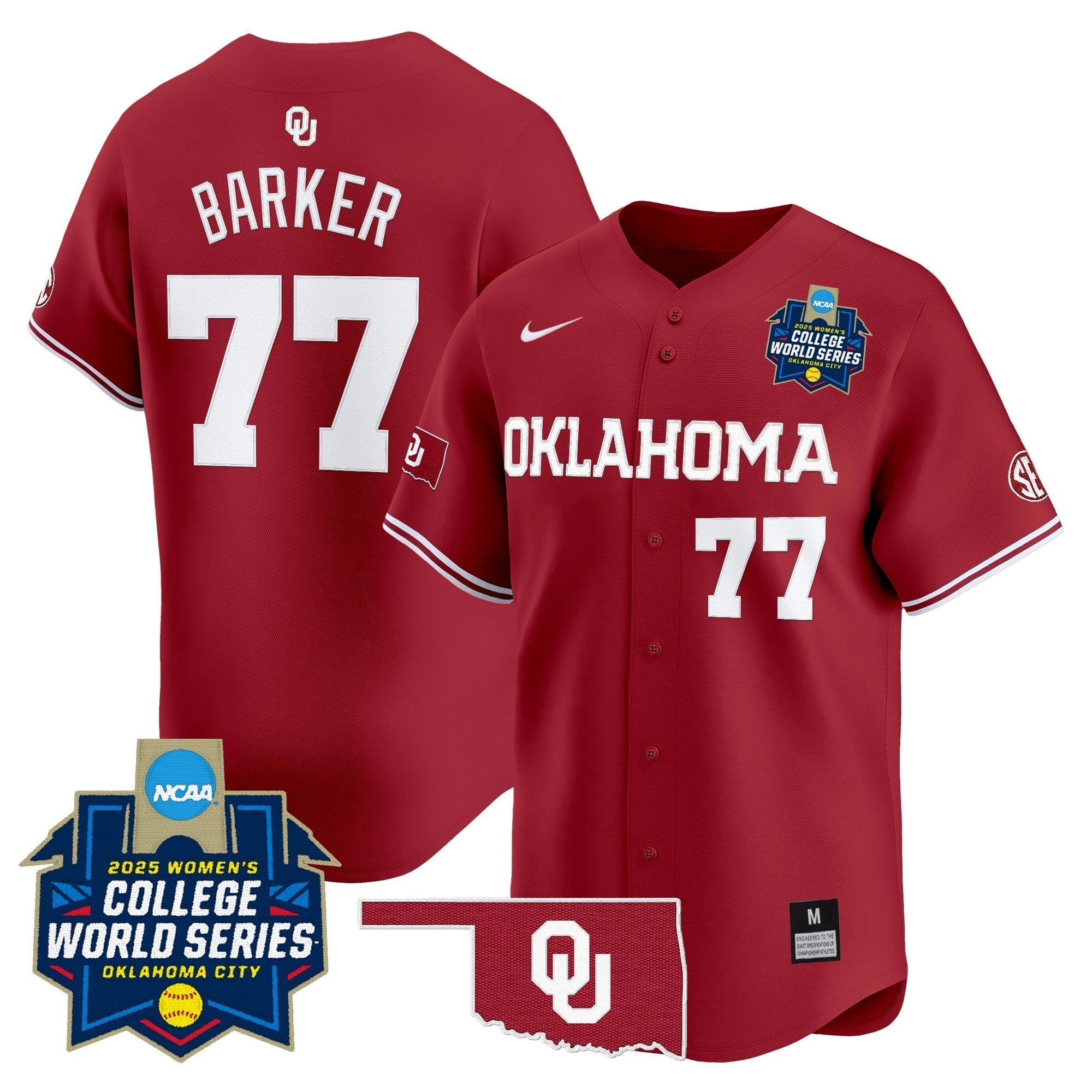 OU Softball 2025 World Series (WCWS) Vapor Premier Limited Men Jersey - All Stitched