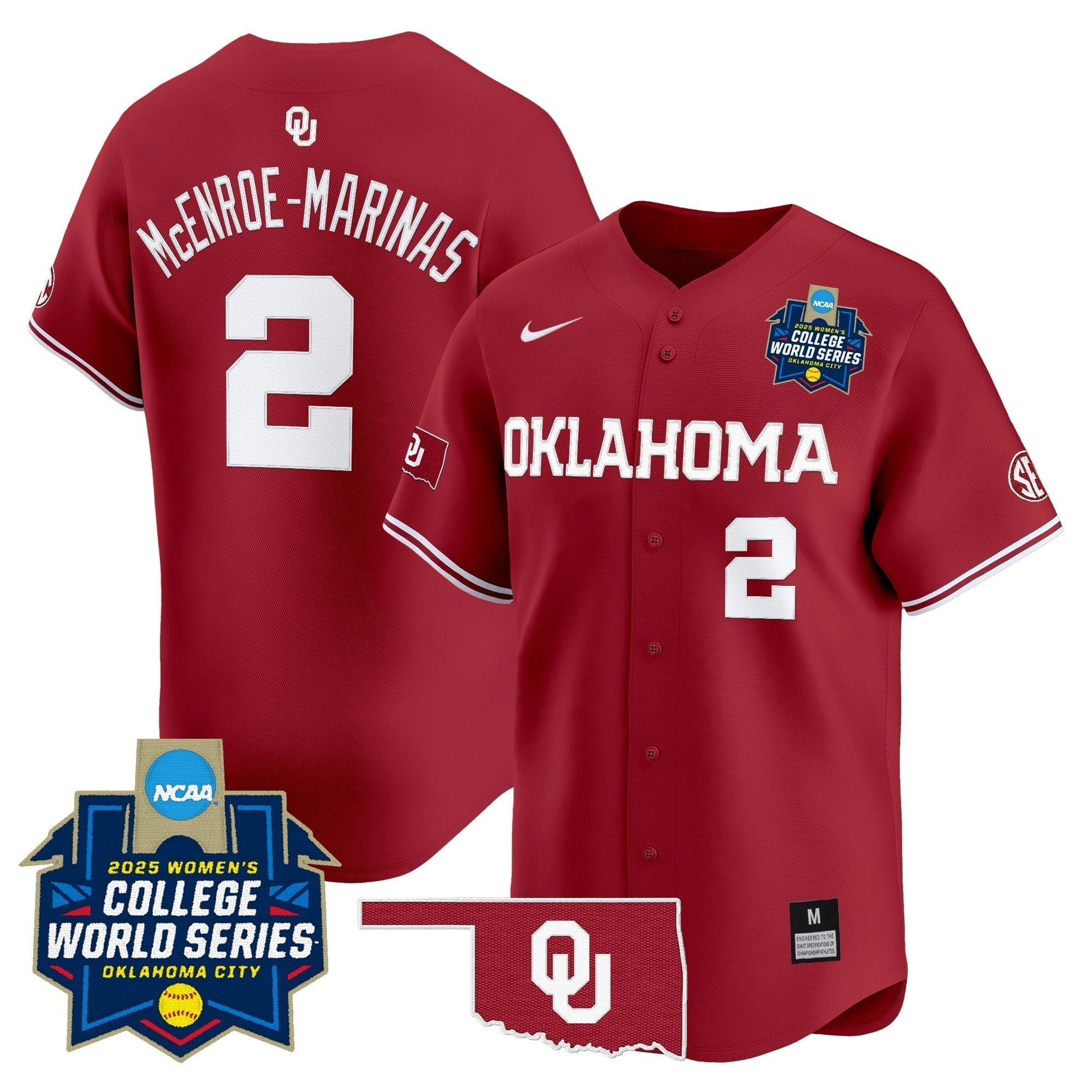 OU Softball 2025 World Series (WCWS) Vapor Premier Limited Men Jersey - All Stitched