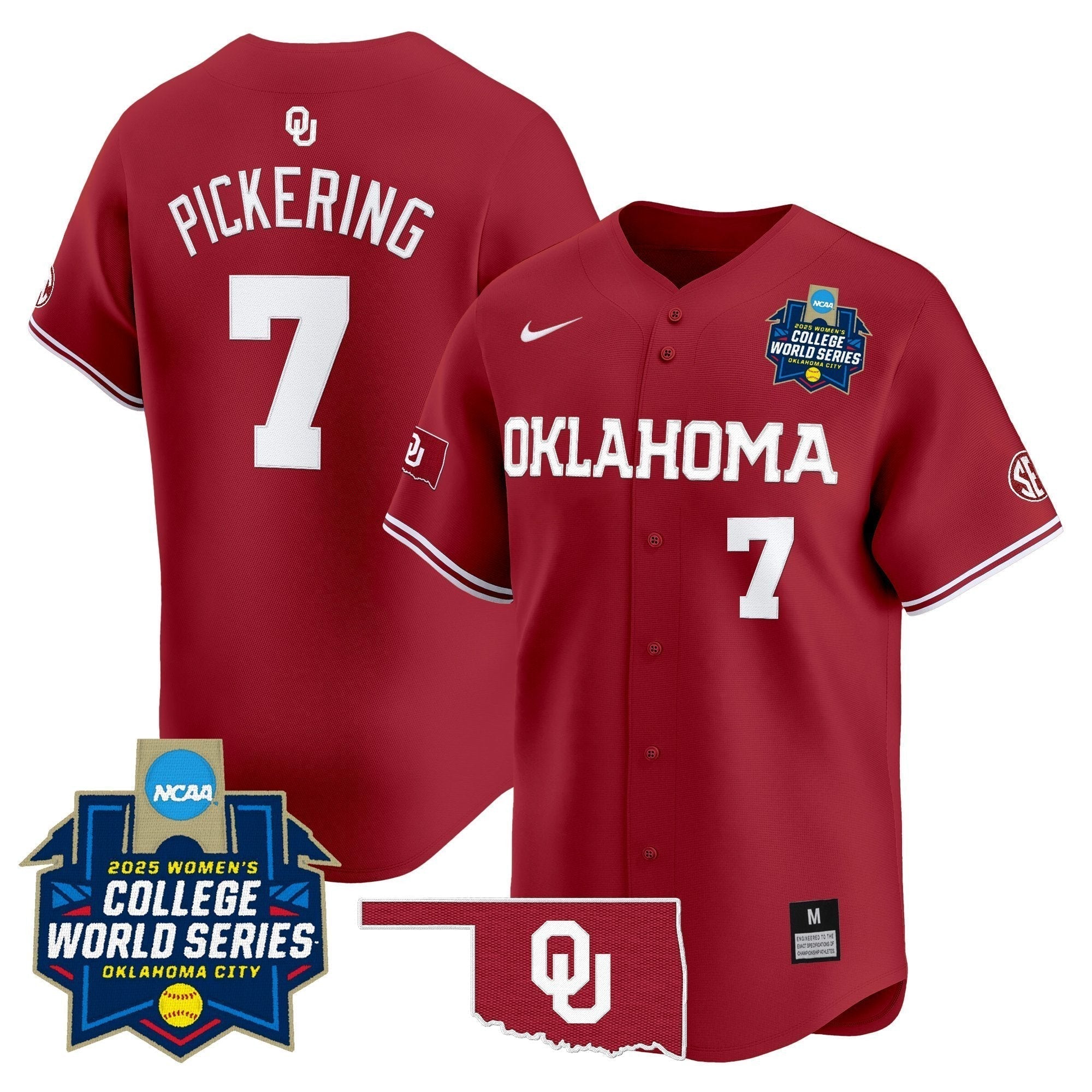 OU Softball 2025 World Series (WCWS) Vapor Premier Limited Men Jersey - All Stitched