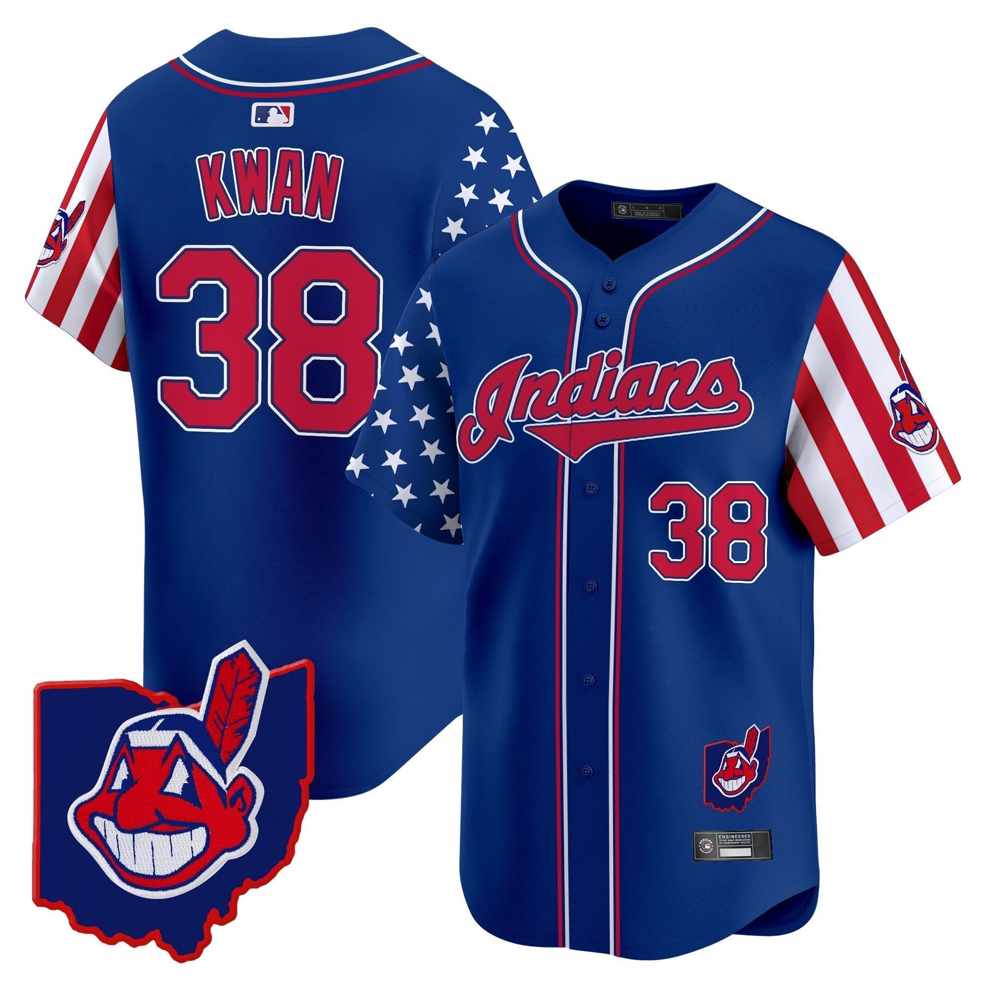 Cleveland Indians 2025 Independence Day Vapor Premier Limited Jersey - All Stitched