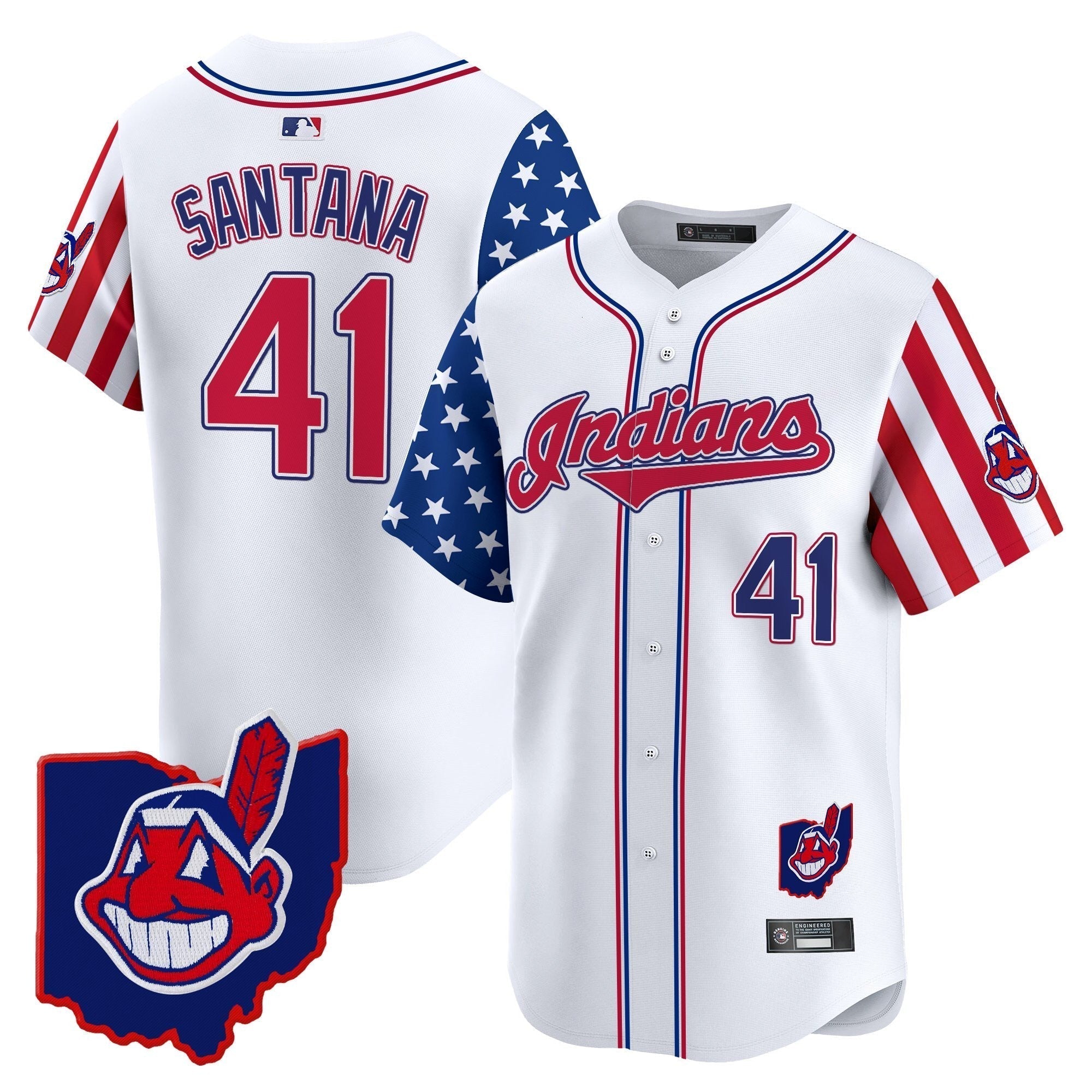 Cleveland Indians 2025 Independence Day Vapor Premier Limited Men Jersey - All Stitched