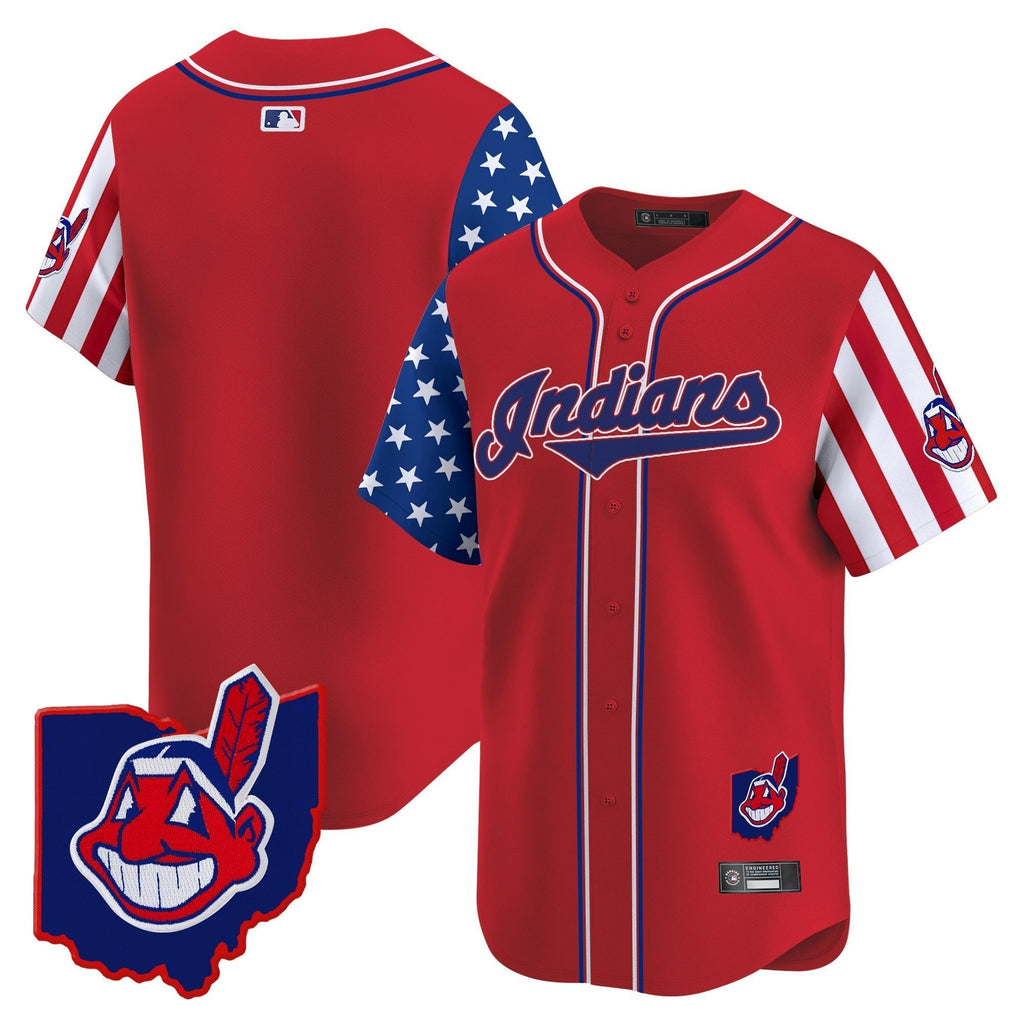 Cleveland Indians 2025 Independence Day Vapor Premier Limited Jersey - All Stitched