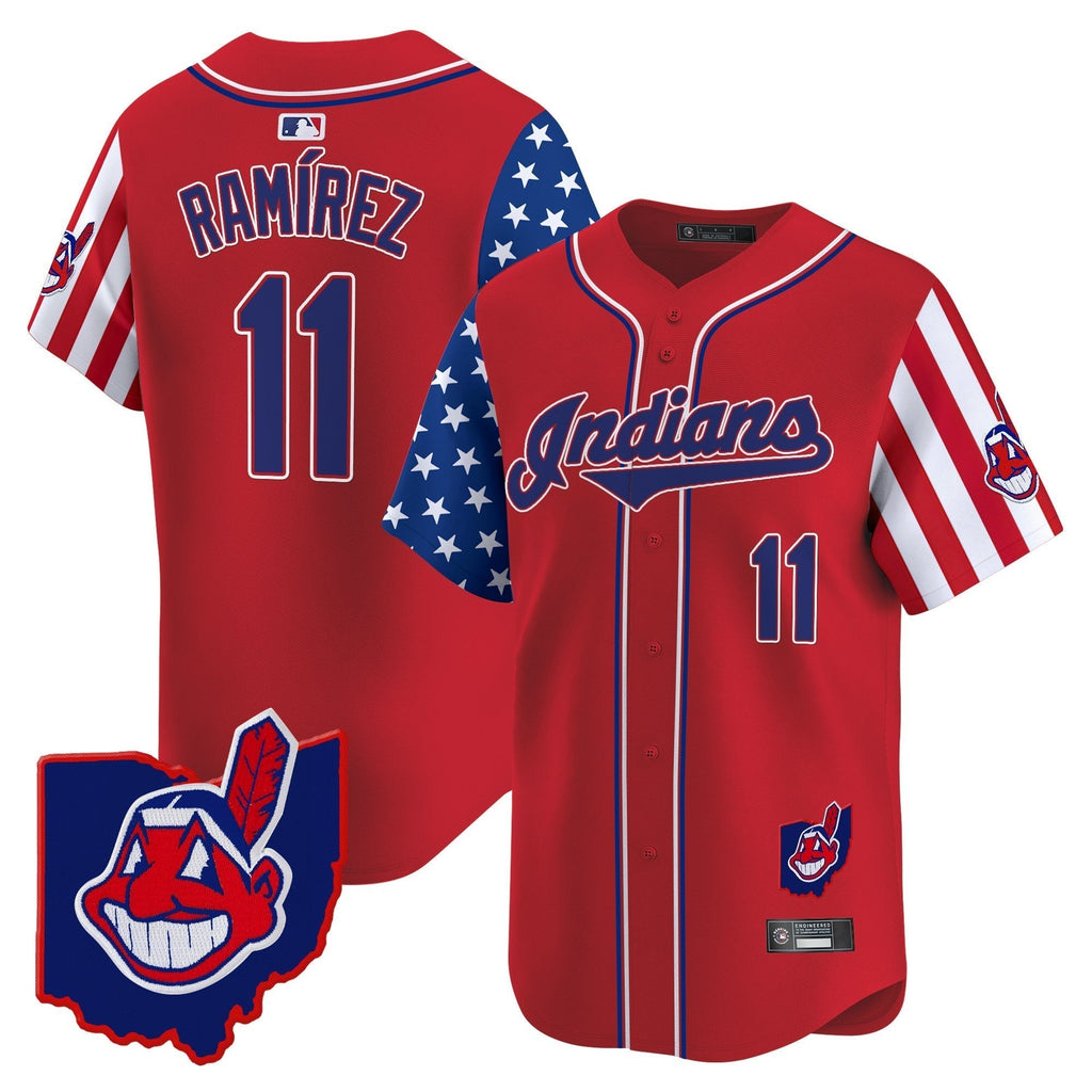 Cleveland Indians 2025 Independence Day Vapor Premier Limited Men Jersey - All Stitched